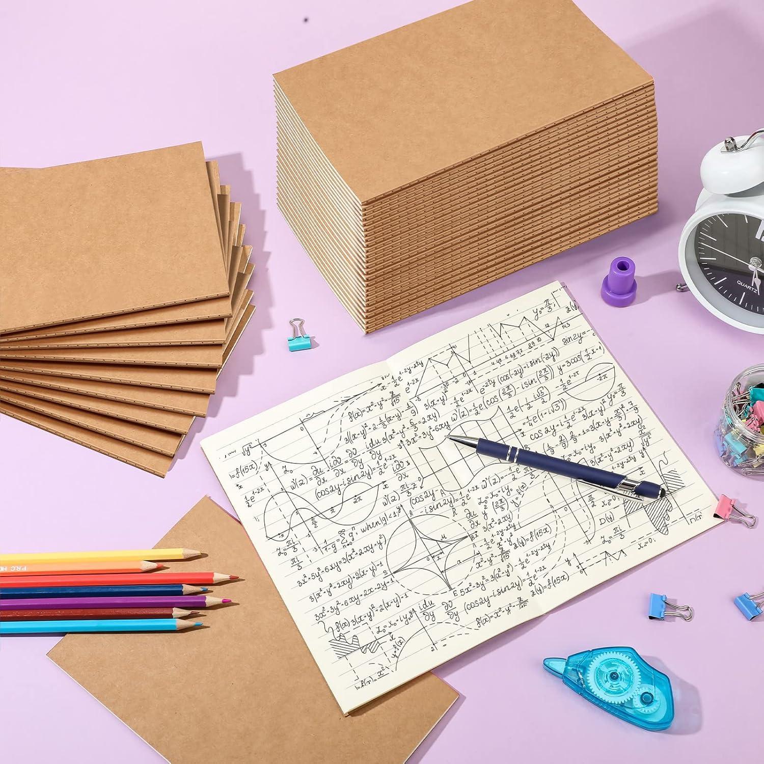 Paquete de 100 Cuadernos A5 Rayados Handepo Tapa Blanda Kraft