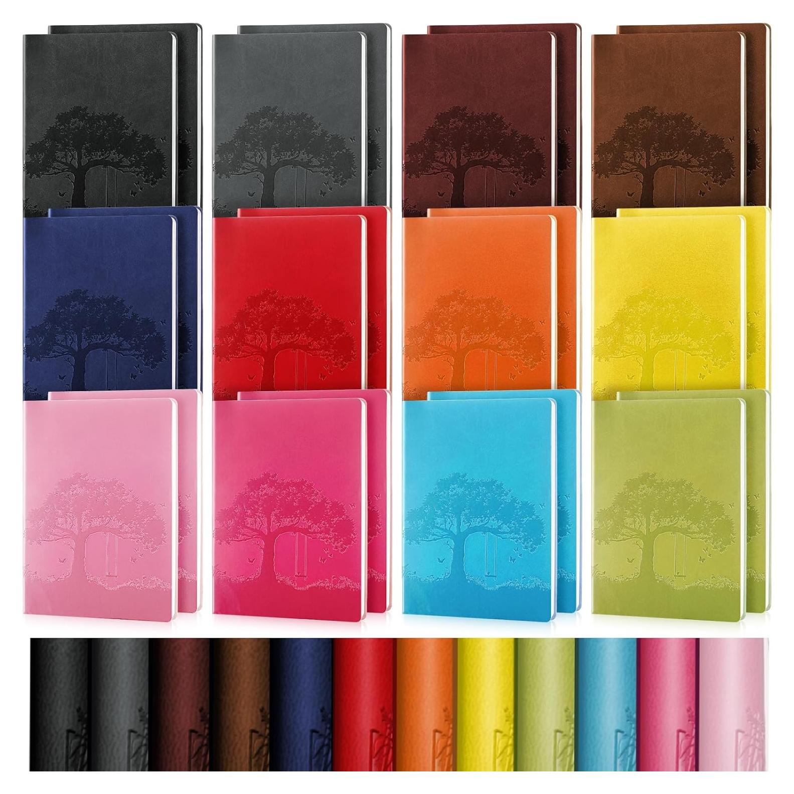 24 Cuadernos A6 Rayados TaoBary Color Vintage Cuero PU