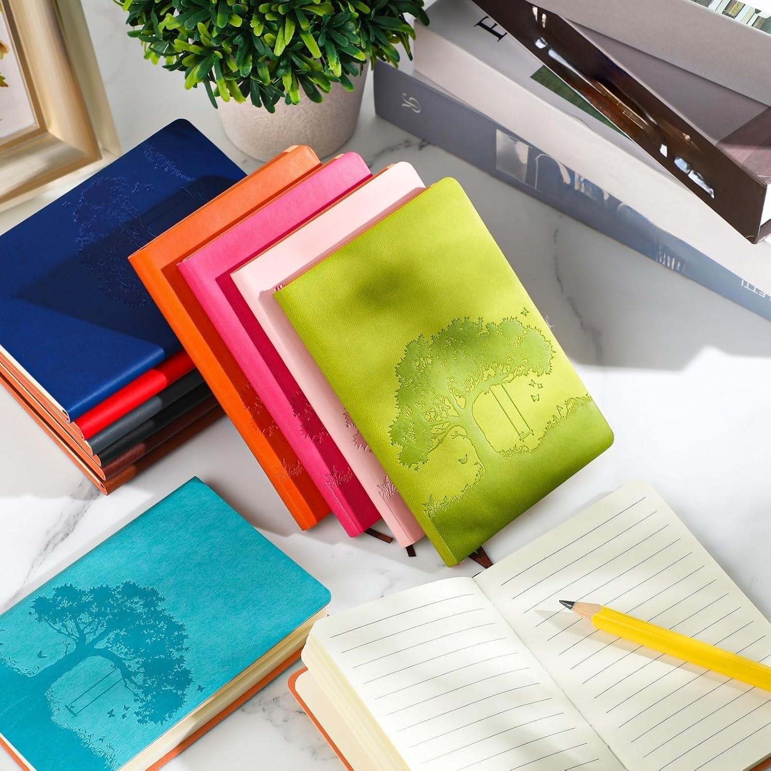 24 Cuadernos A6 Rayados TaoBary Color Vintage Cuero PU