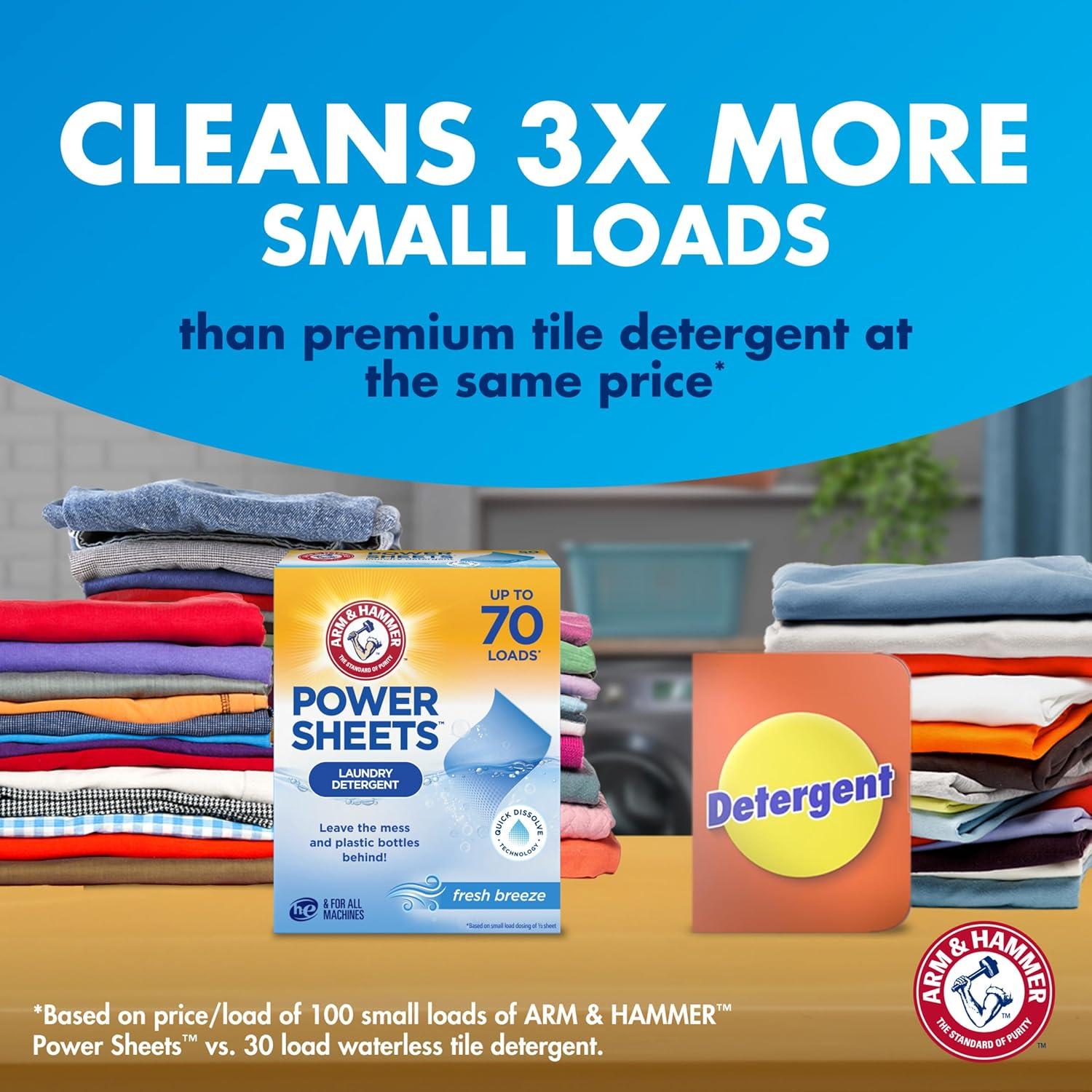 Hojas de Poder ARM & HAMMER Detergente para Ropa 60ct