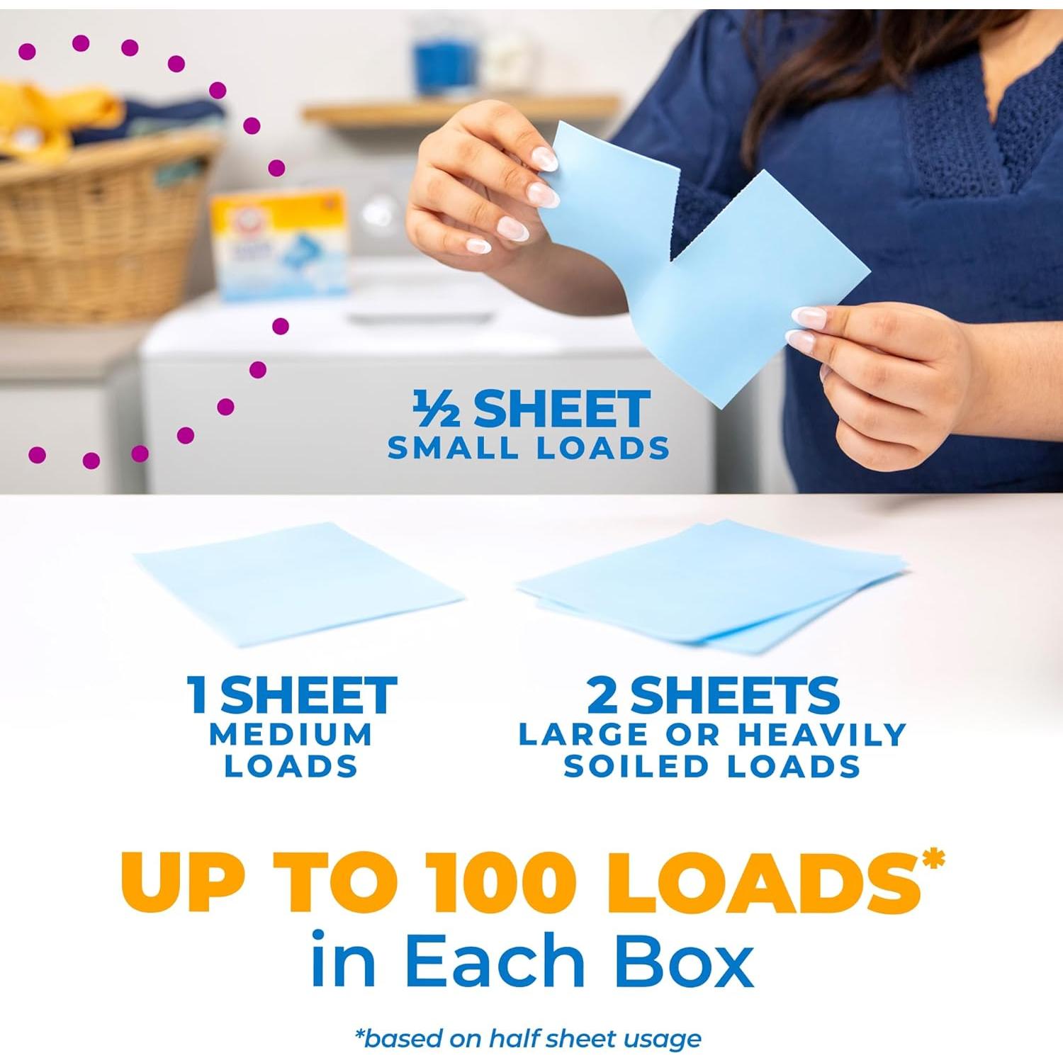 Hojas de detergente para ropa Arm & Hammer Lino Fresco 50u