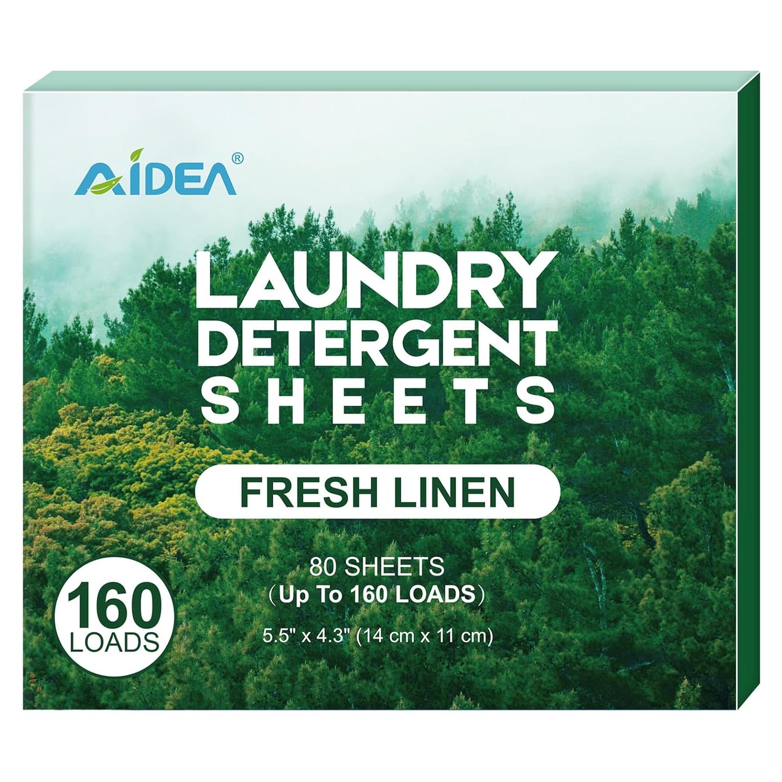 Hojas de Detergente AIDEA Lino Fresco 80 Unidades 160 Lavados