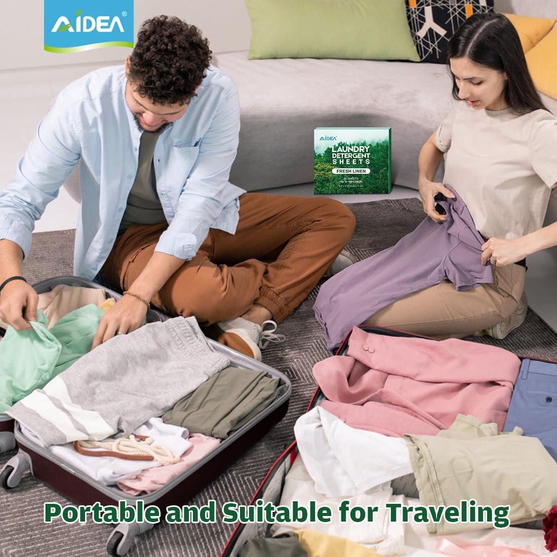 Hojas de Detergente AIDEA Lino Fresco 80 Unidades 160 Lavados