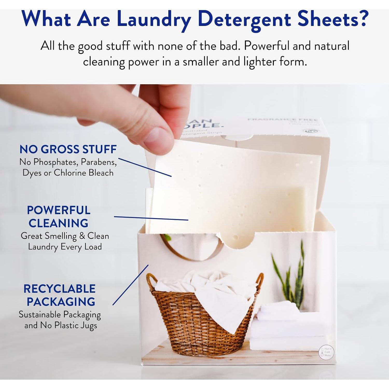 Hojas de detergente para ropa The Clean People 192 unidades