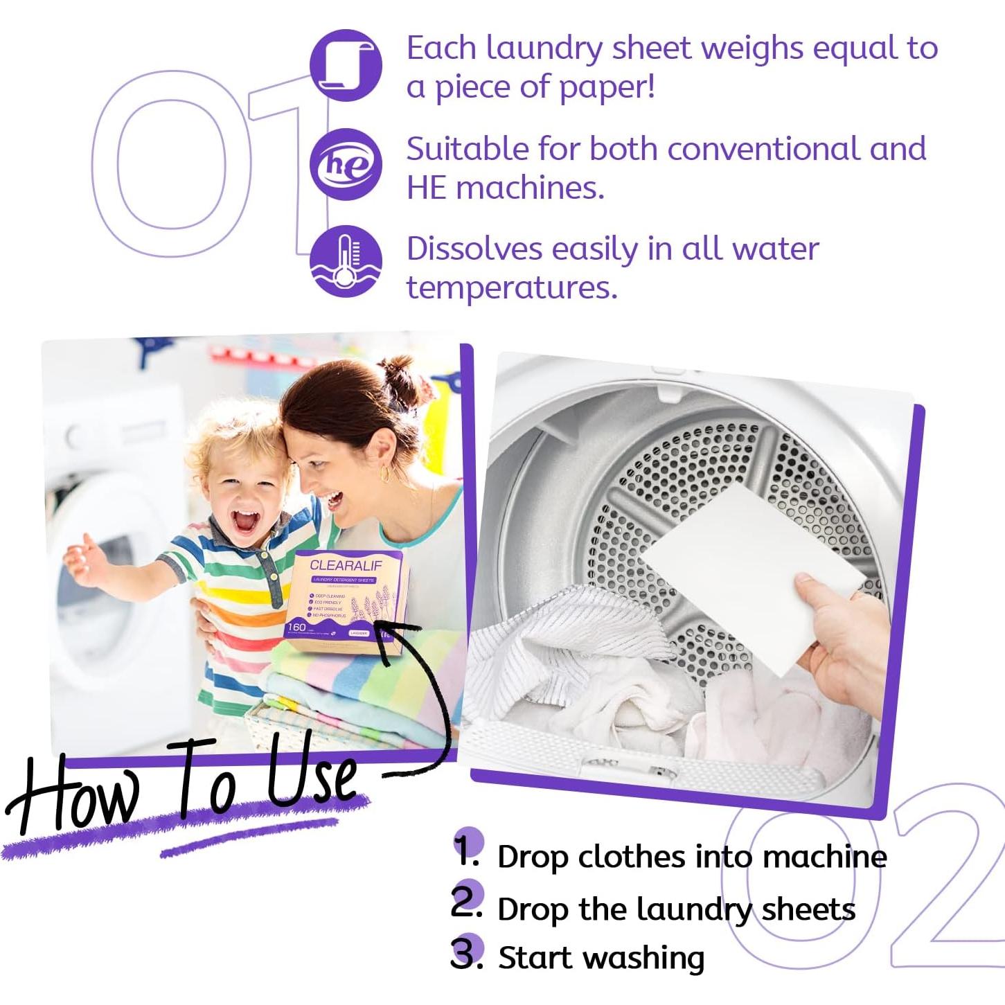 Hojas de Detergente Ecológico CLEARALIF 80 Hojas Lavanda