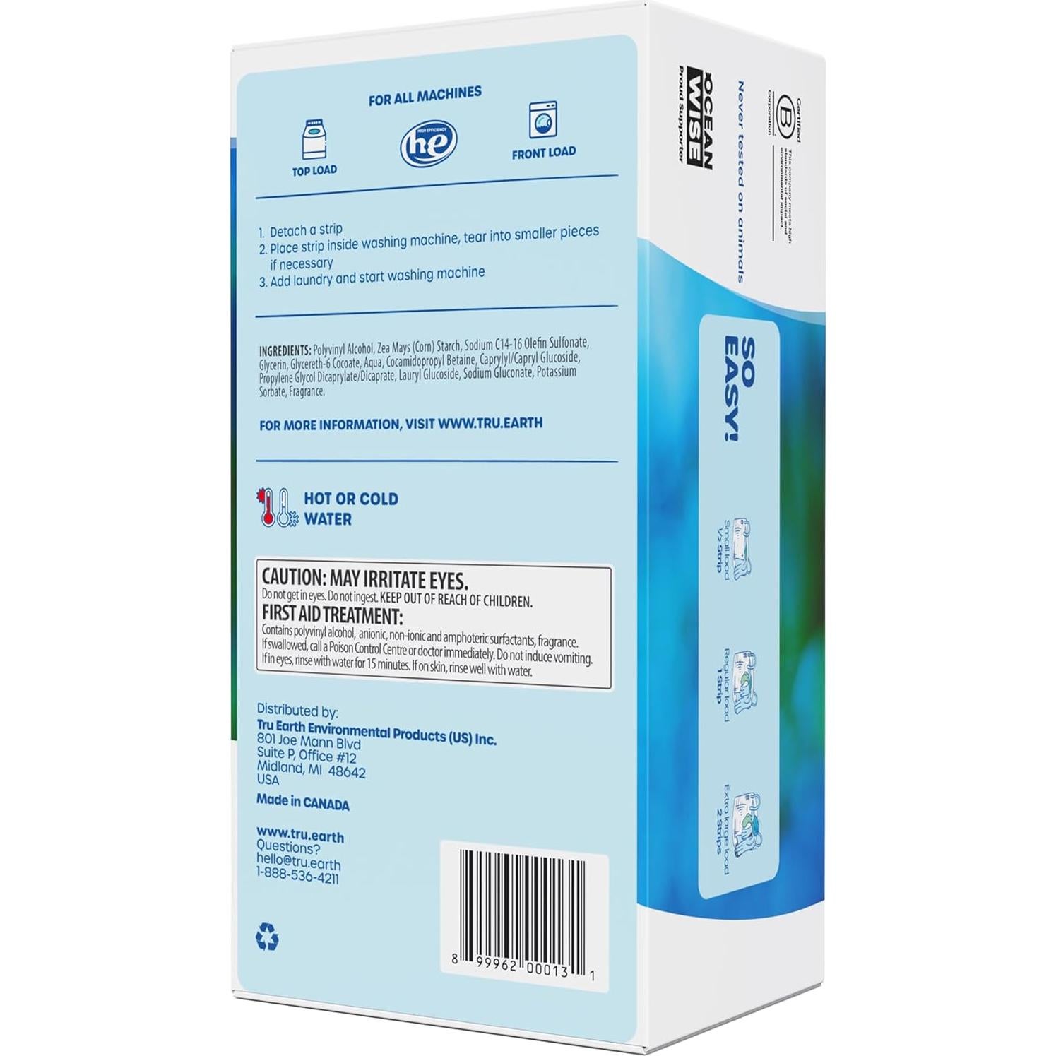 Hojas de Detergente Tru Earth Lino Fresco 384 Cargas Ecológicas