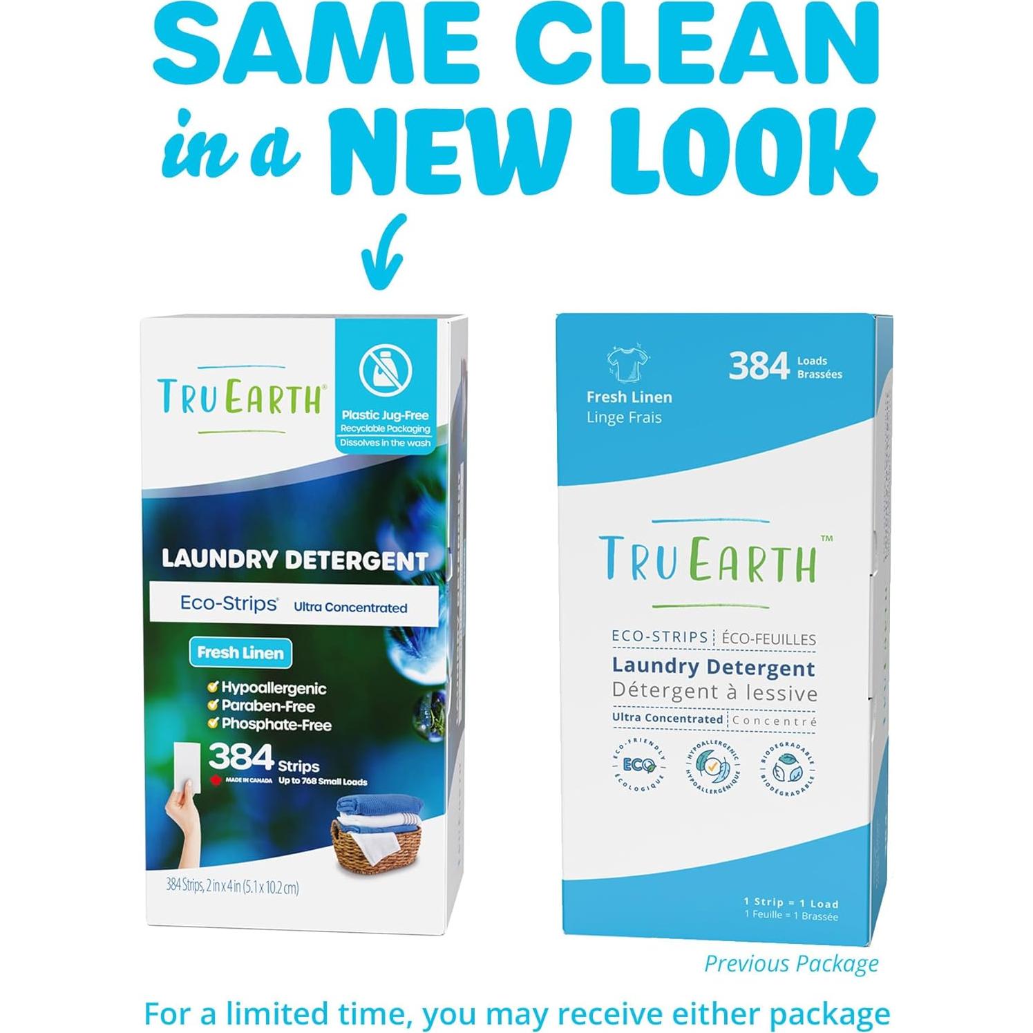 Hojas de Detergente Tru Earth Lino Fresco 384 Cargas Ecológicas