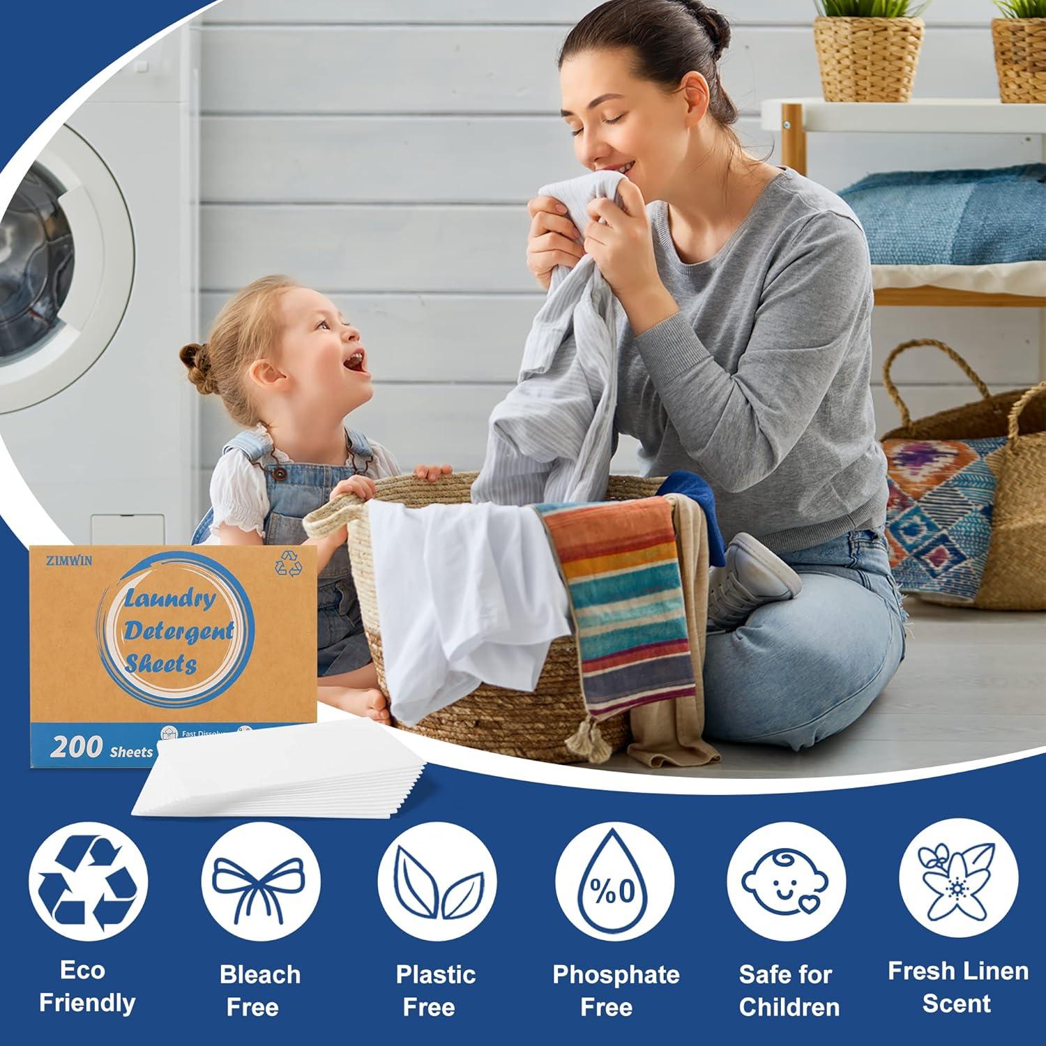 Hojas de detergente ecológicas Zimwin 200 cargas sin fragancia