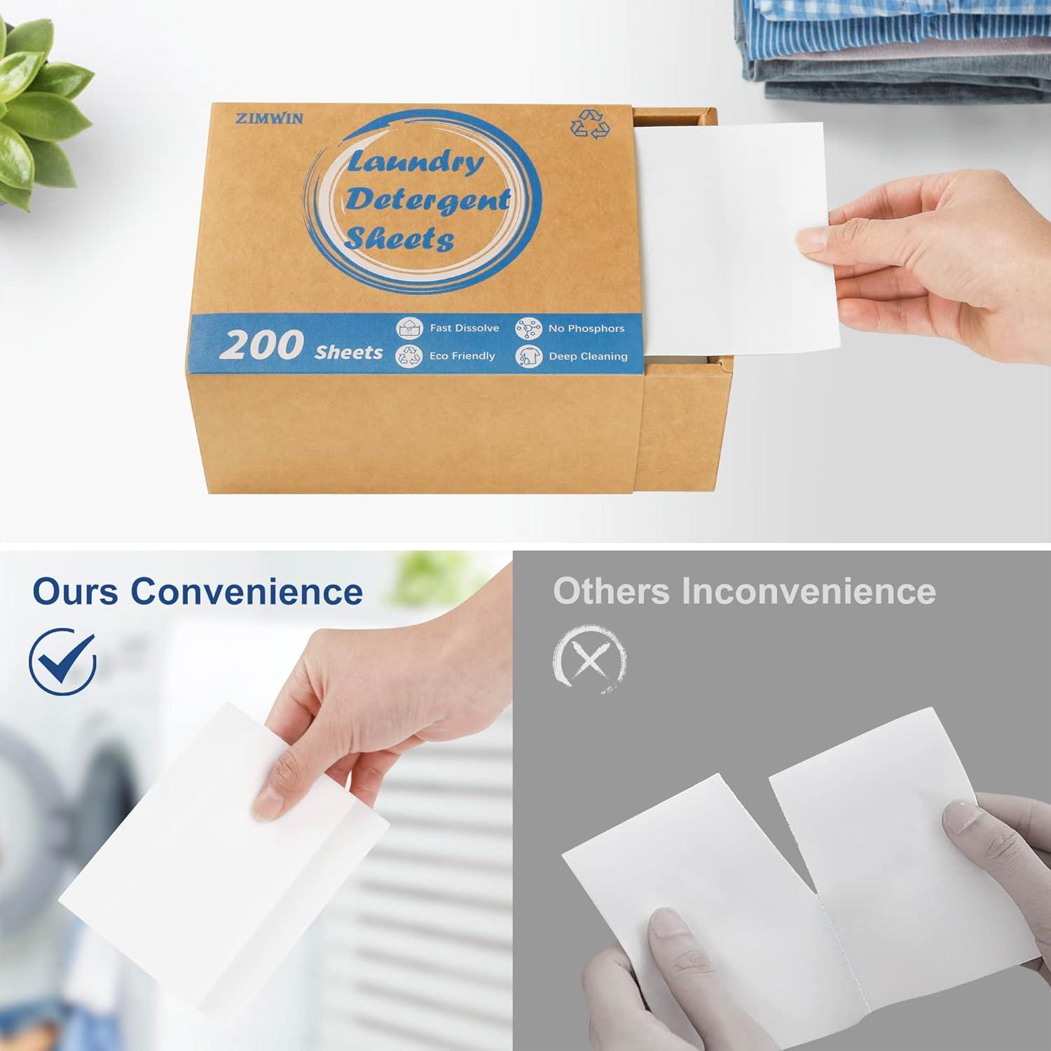 Hojas de detergente ecológicas Zimwin 200 cargas sin fragancia