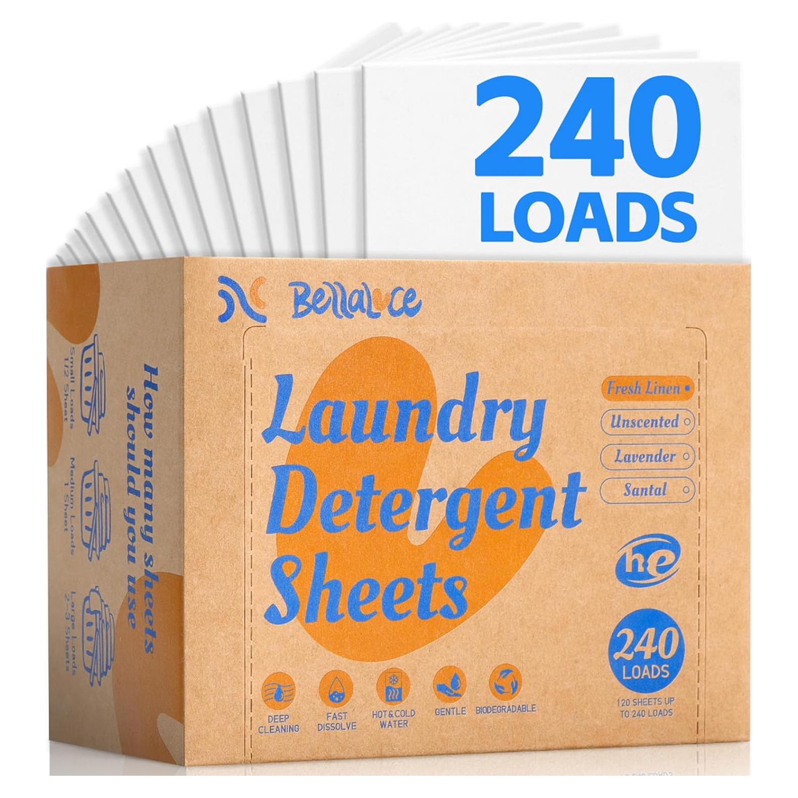 Hojas de Detergente para Ropa Bellaluce - 240 Cargas Ecológicas