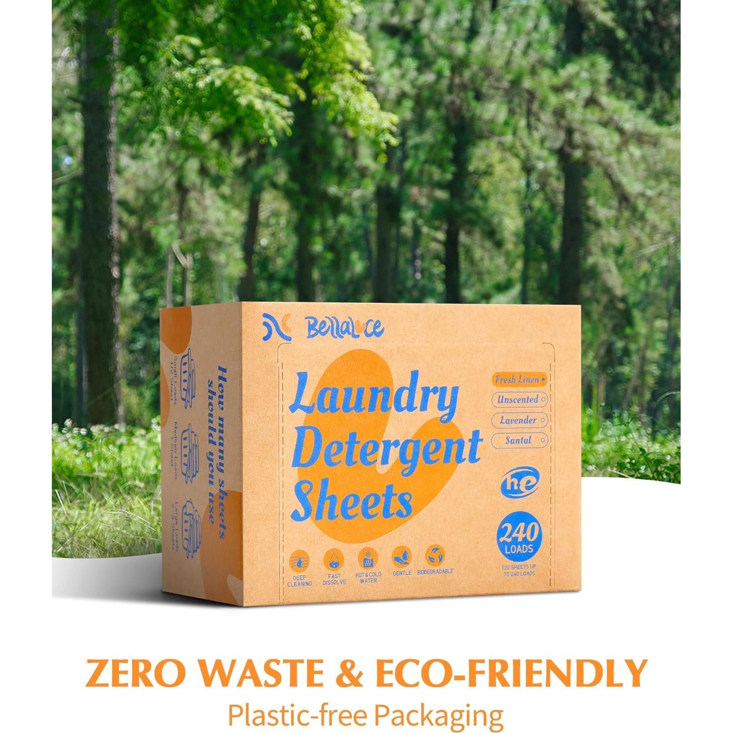 Hojas de Detergente para Ropa Bellaluce - 240 Cargas Ecológicas