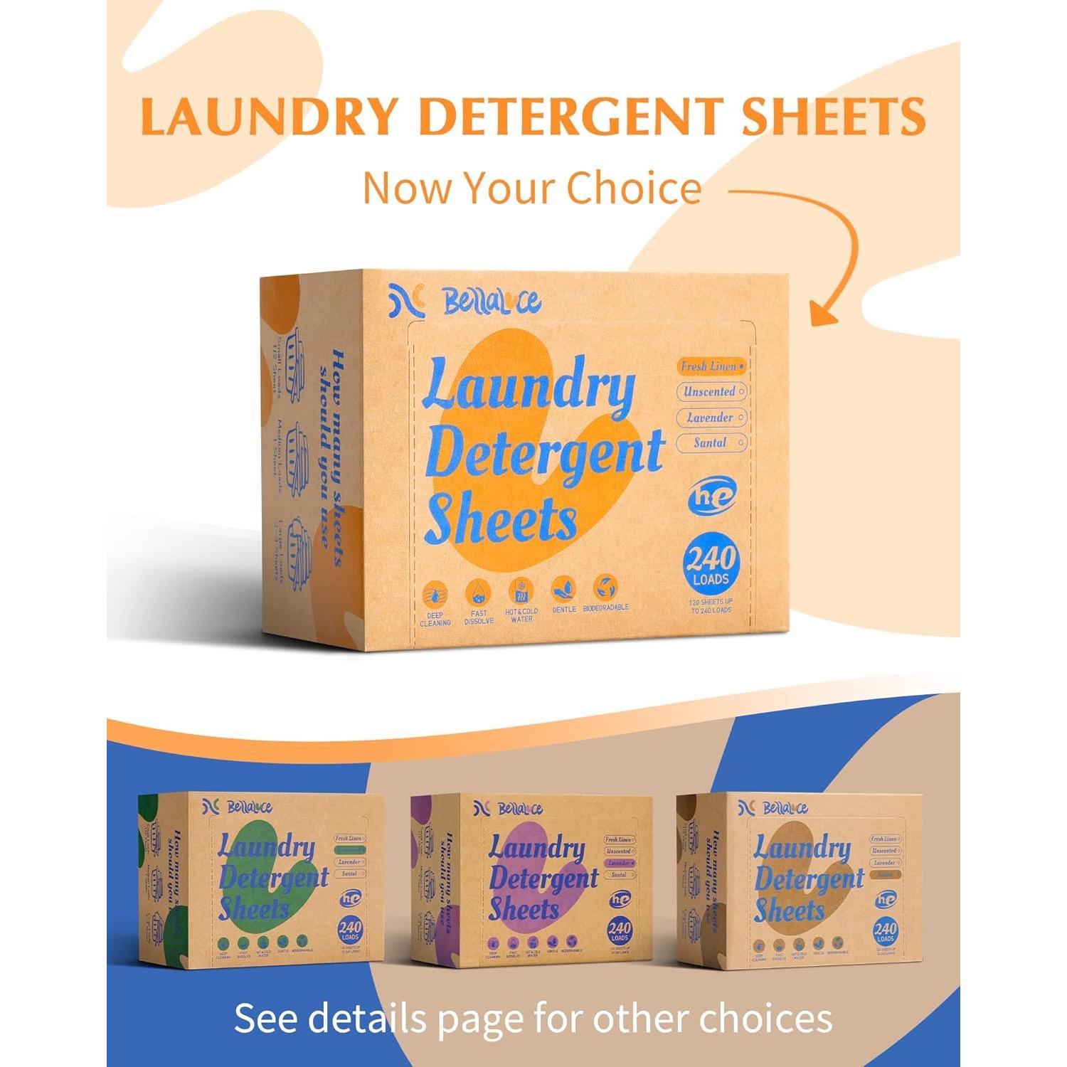 Hojas de Detergente para Ropa Bellaluce - 240 Cargas Ecológicas