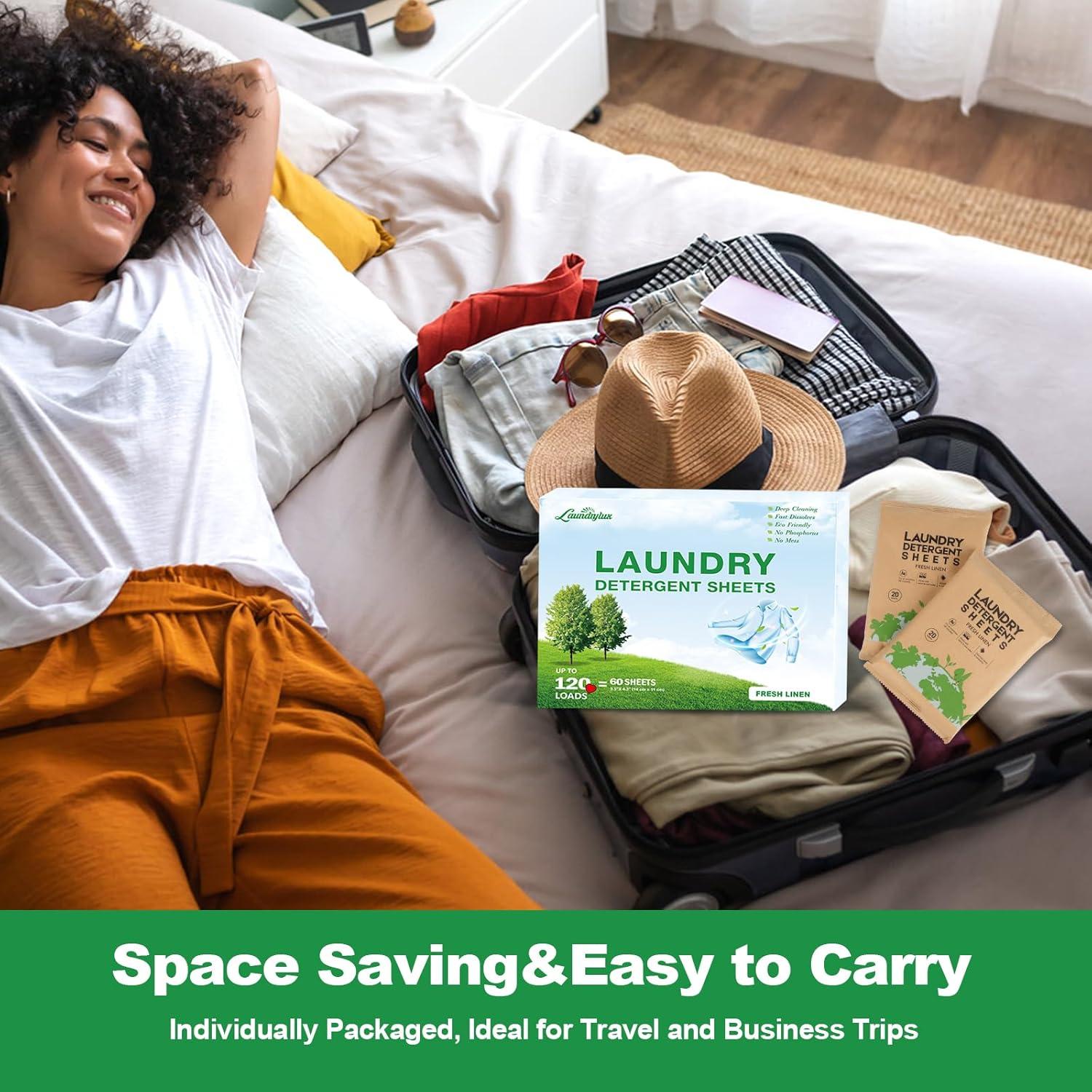 Hojas de Detergente Ecológicas LAUNDRYLUX - 60 Cargas Aroma Lino Fresco