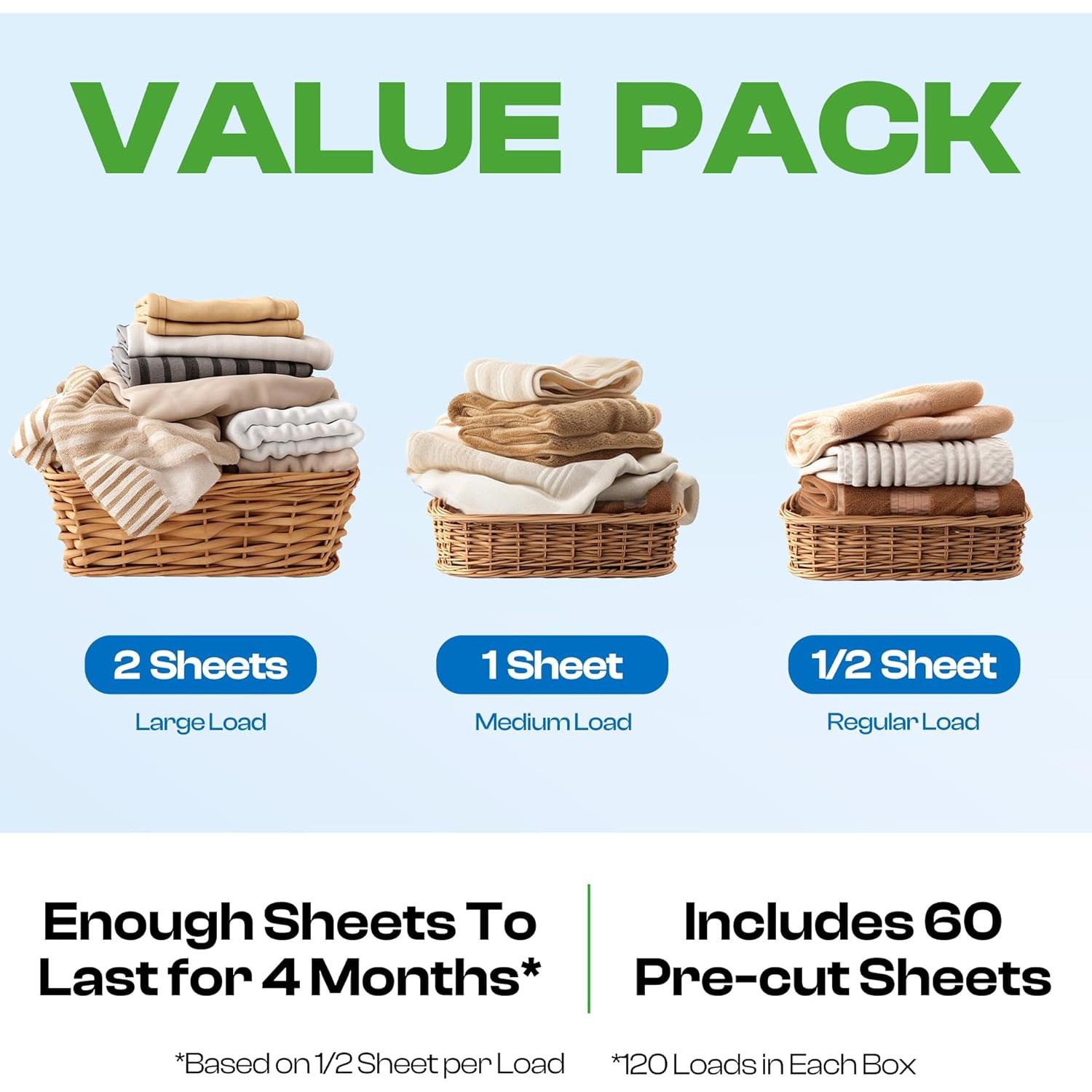 Hoja de Detergente para Ropa Happy Hour - 120 Cargas Ecológico