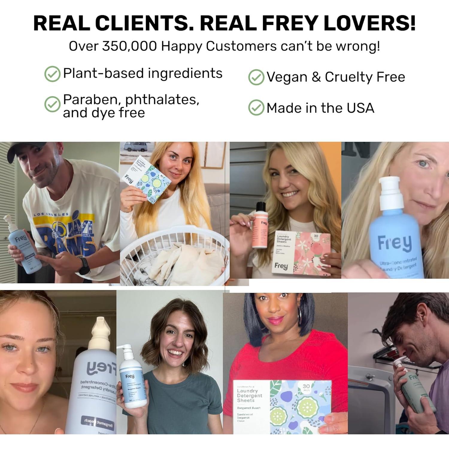 Hojas de Detergente FREY para Ropa - Aroma a Bergamota - 60 Hojas