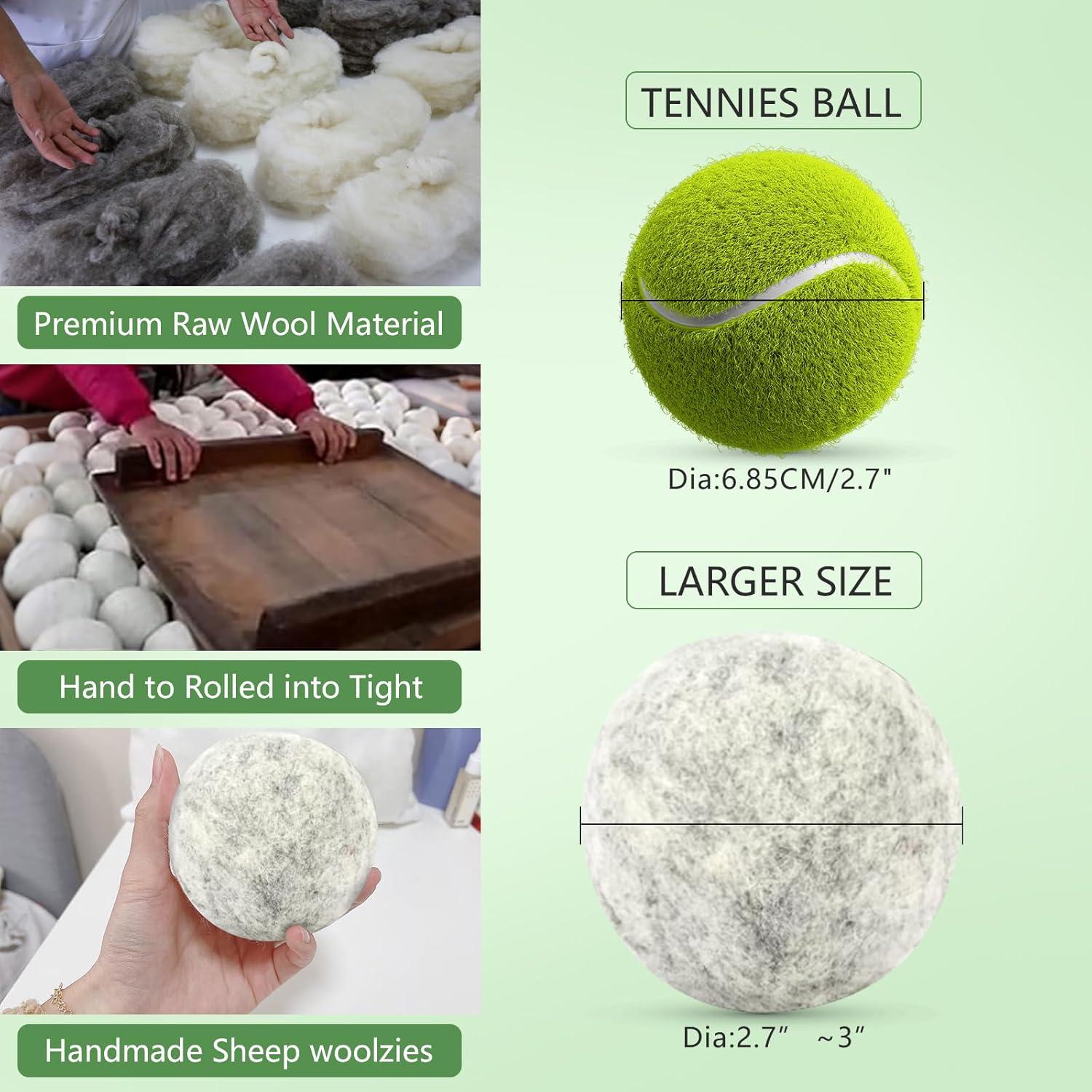 Bolas de Secado de Lana JUDUMALL XL 100% Natural 6 Piezas