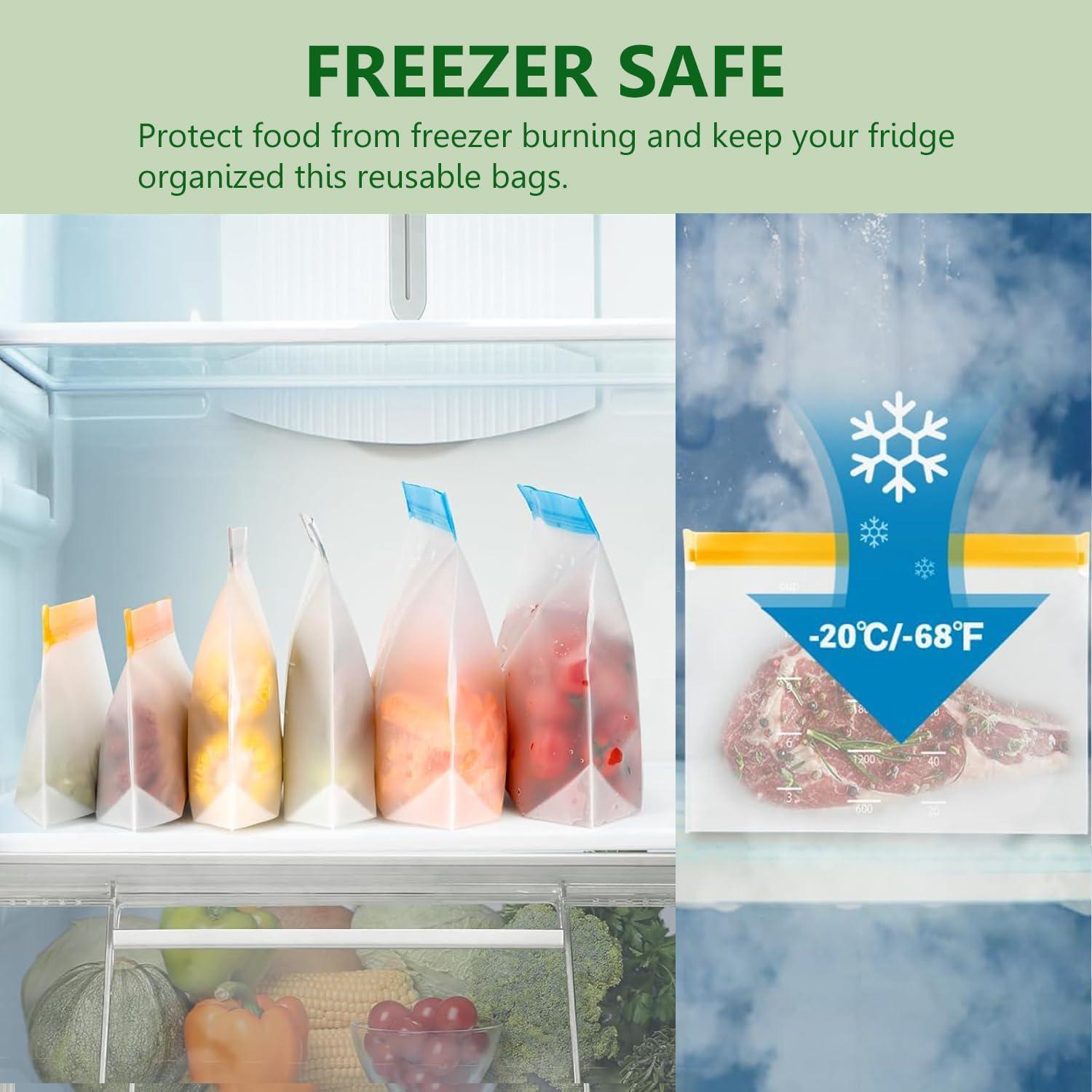 Paquete de 20 Bolsas Reutilizables JUEJUEZI - 3 Tamaños - Apto Lavavajillas