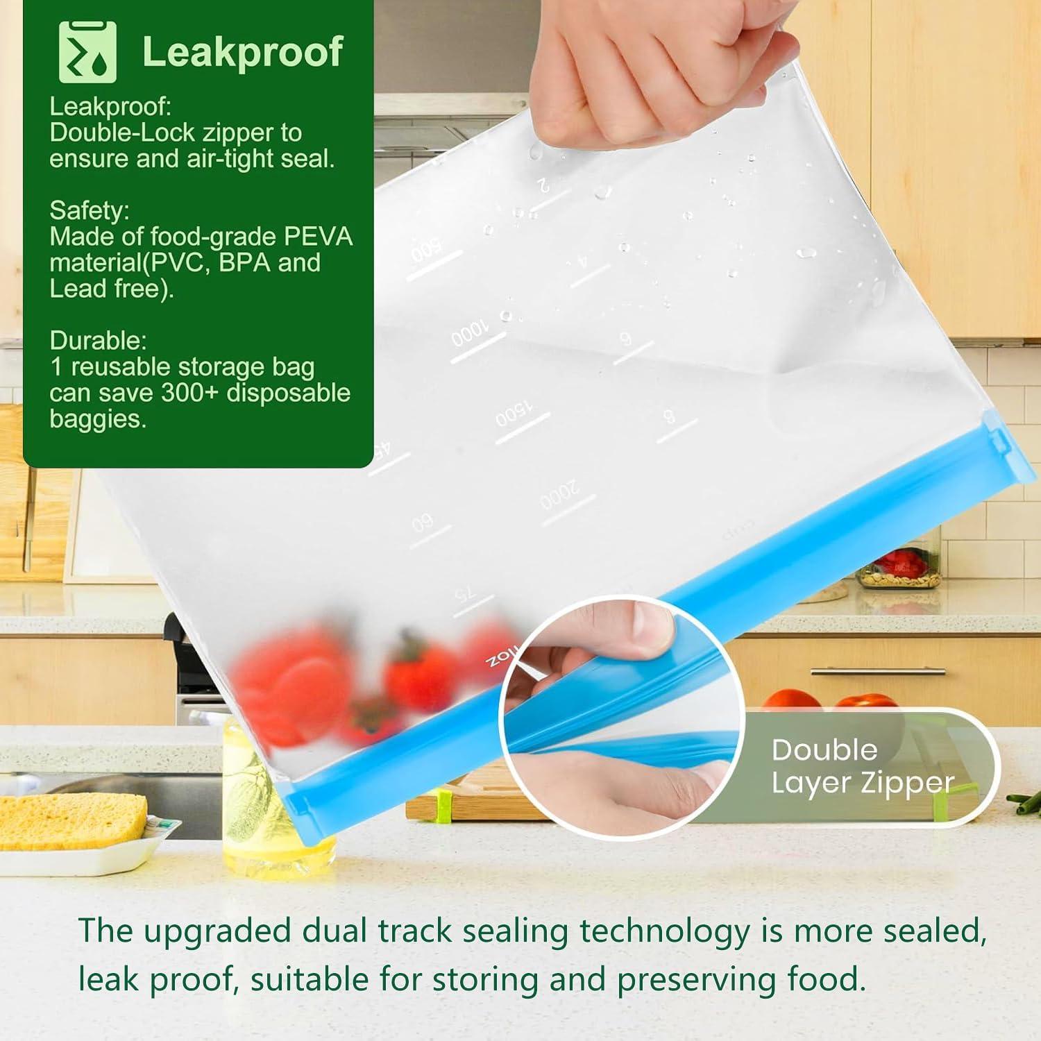 Paquete de 20 Bolsas Reutilizables JUEJUEZI - 3 Tamaños - Apto Lavavajillas