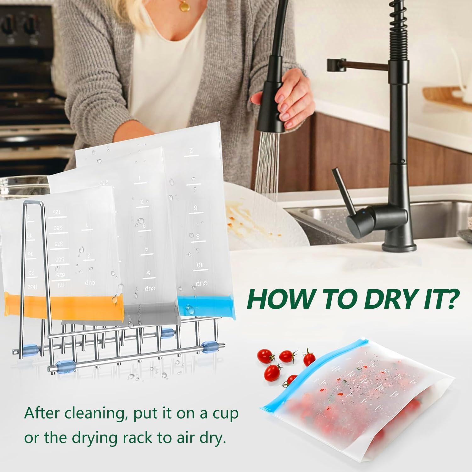 Paquete de 20 Bolsas Reutilizables JUEJUEZI - 3 Tamaños - Apto Lavavajillas