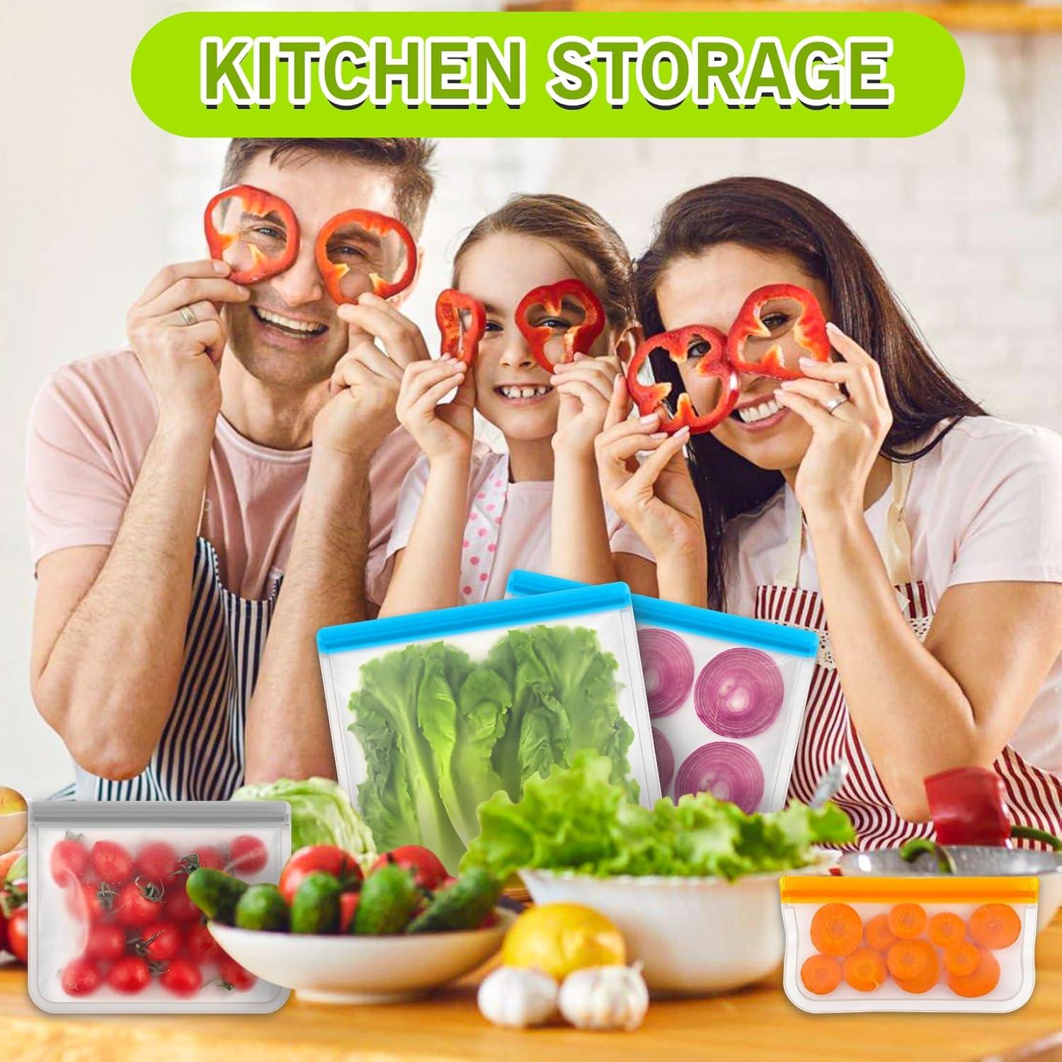 Bolsas de Almacenamiento Reutilizables ANZNKU 10 Piezas PEVA