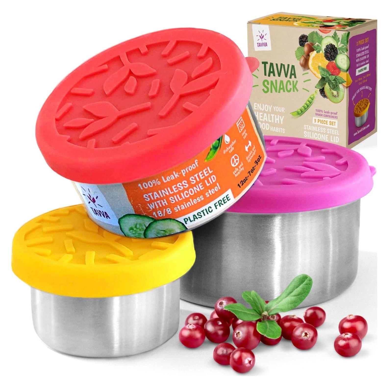 Contenedores de Aperitivos TAVVA Acero Inoxidable 640ml 3 Piezas