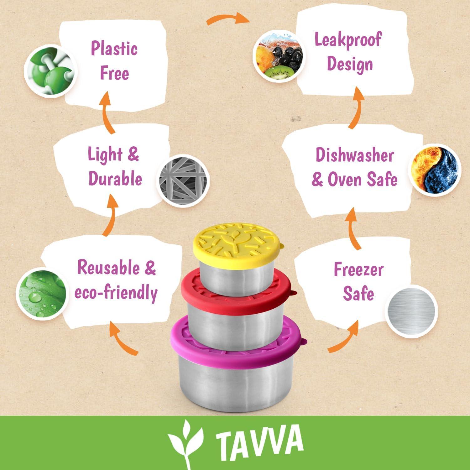 Contenedores de Aperitivos TAVVA Acero Inoxidable 640ml 3 Piezas