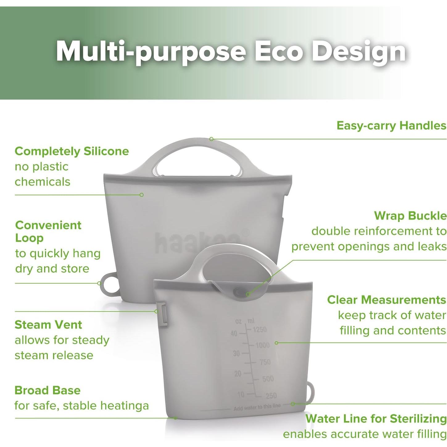 Bolsa de Vapor y Esterilizador de Silicona Haakaa 1250ml