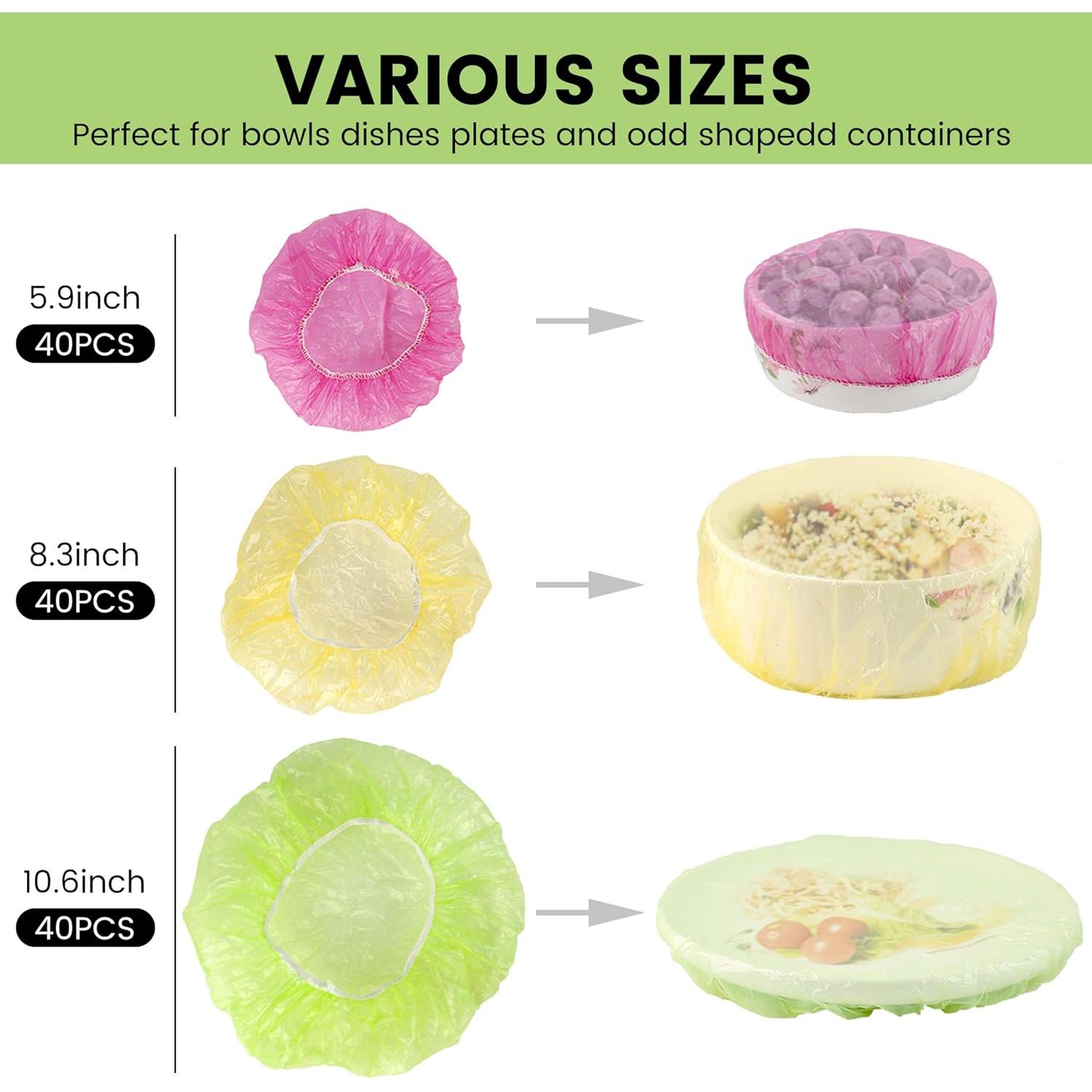 Cubiertas de Tazón Reutilizables HANSGO 120 Piezas 3 Tamaños