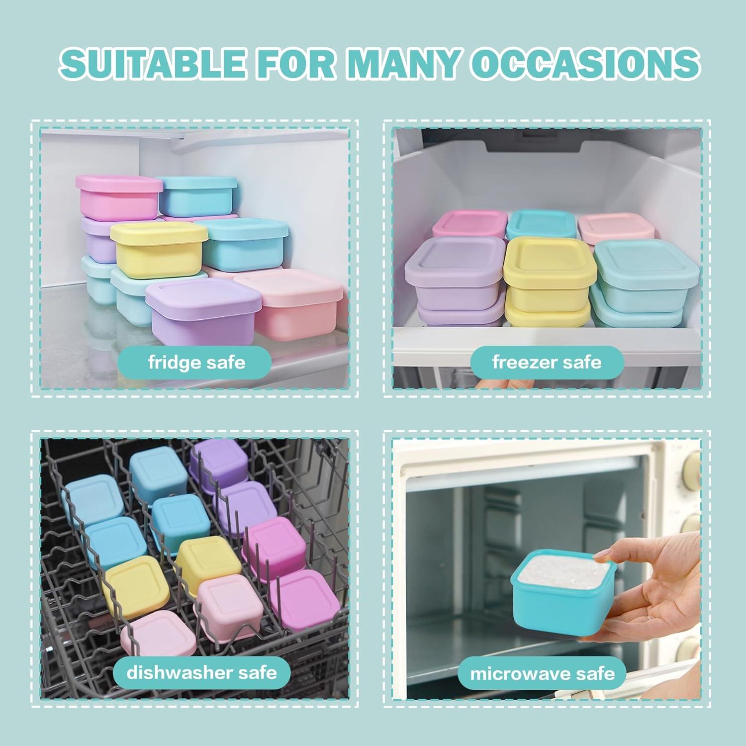 Contenedores de Almacenamiento de Alimentos Silicona Vramy 6 Pzs 100 ml