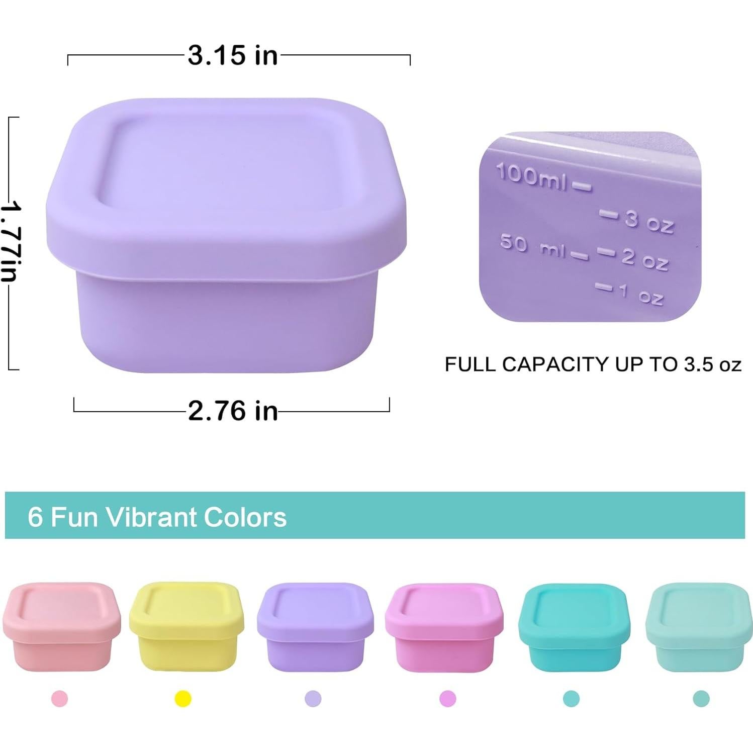 Contenedores de Almacenamiento de Alimentos Silicona Vramy 6 Pzs 100 ml