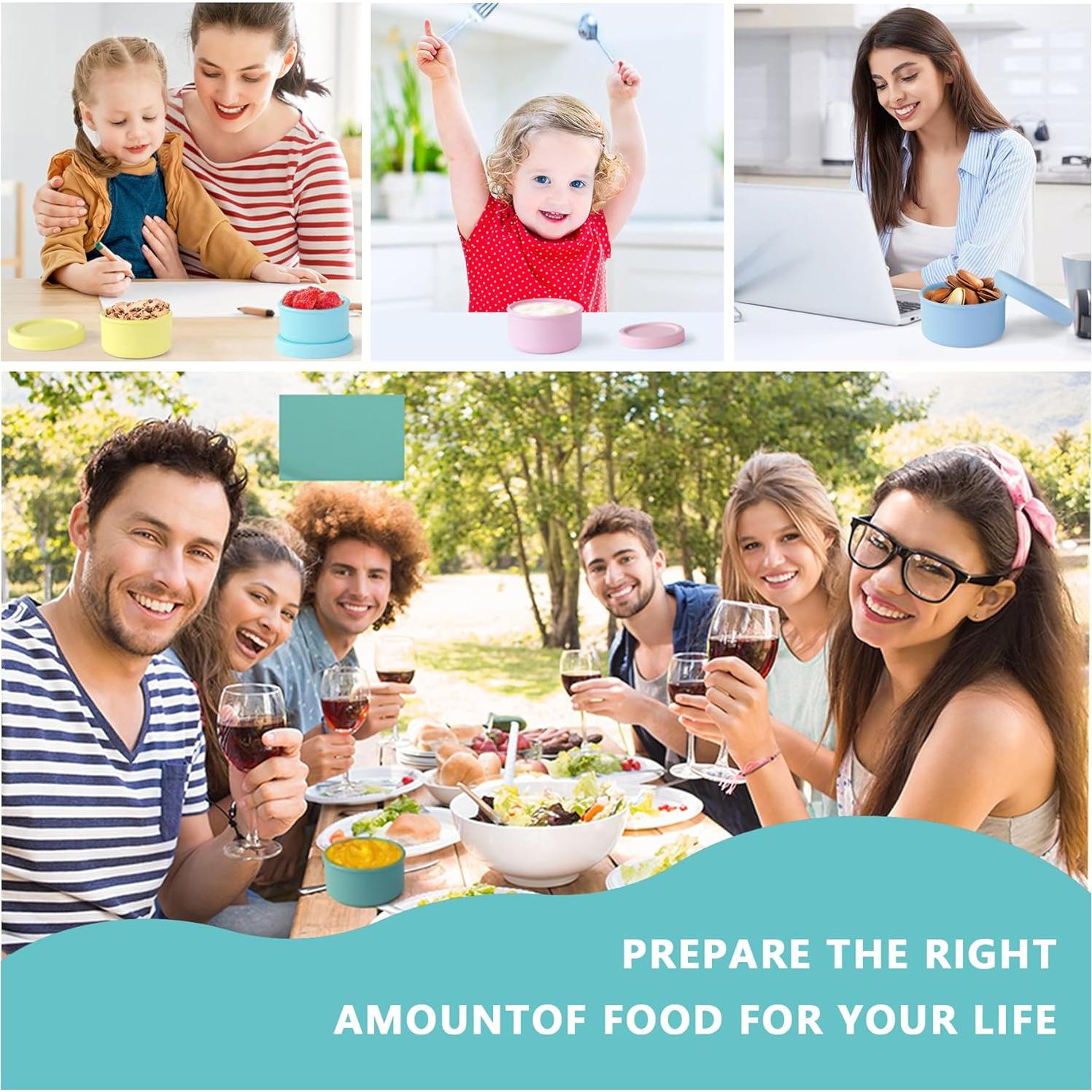 Contenedores de Almacenamiento de Alimentos Silicona Vramy 6 Pzs 100 ml