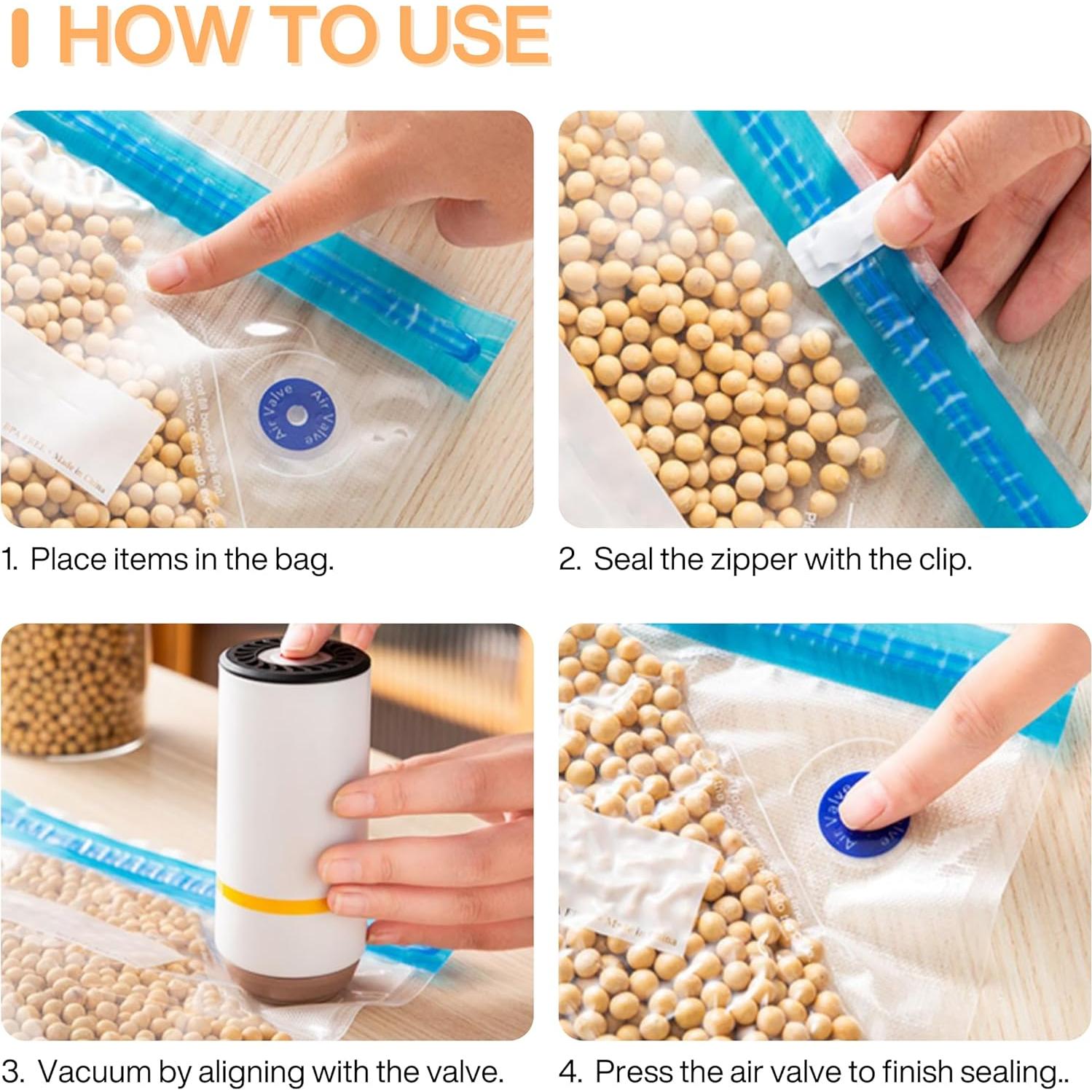 Bolsas de Sellado al Vacío ZKIRON 17.78x25.4cm 10 Unidades