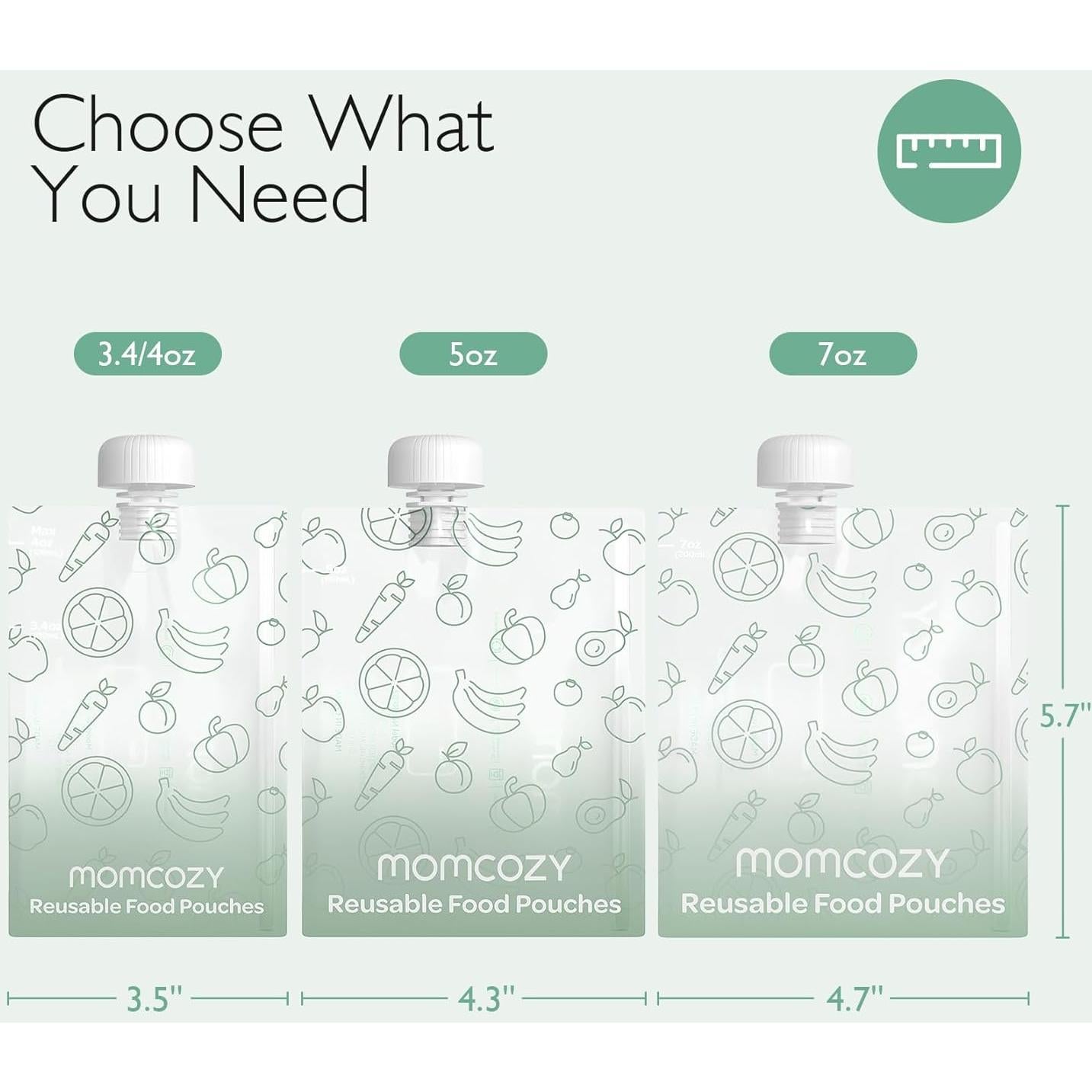 Bolsas Reutilizables para Comida Bebé Momcozy 148ml 10 Unidades