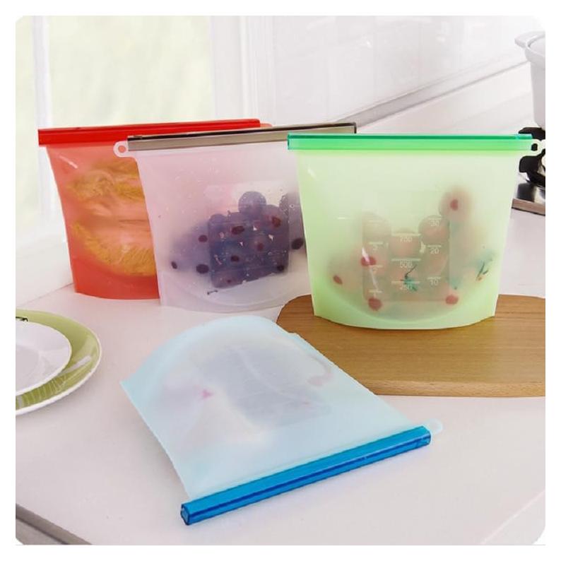 Bolsa de Almacenamiento de Silicona Reutilizable Genérica 15.5x19cm