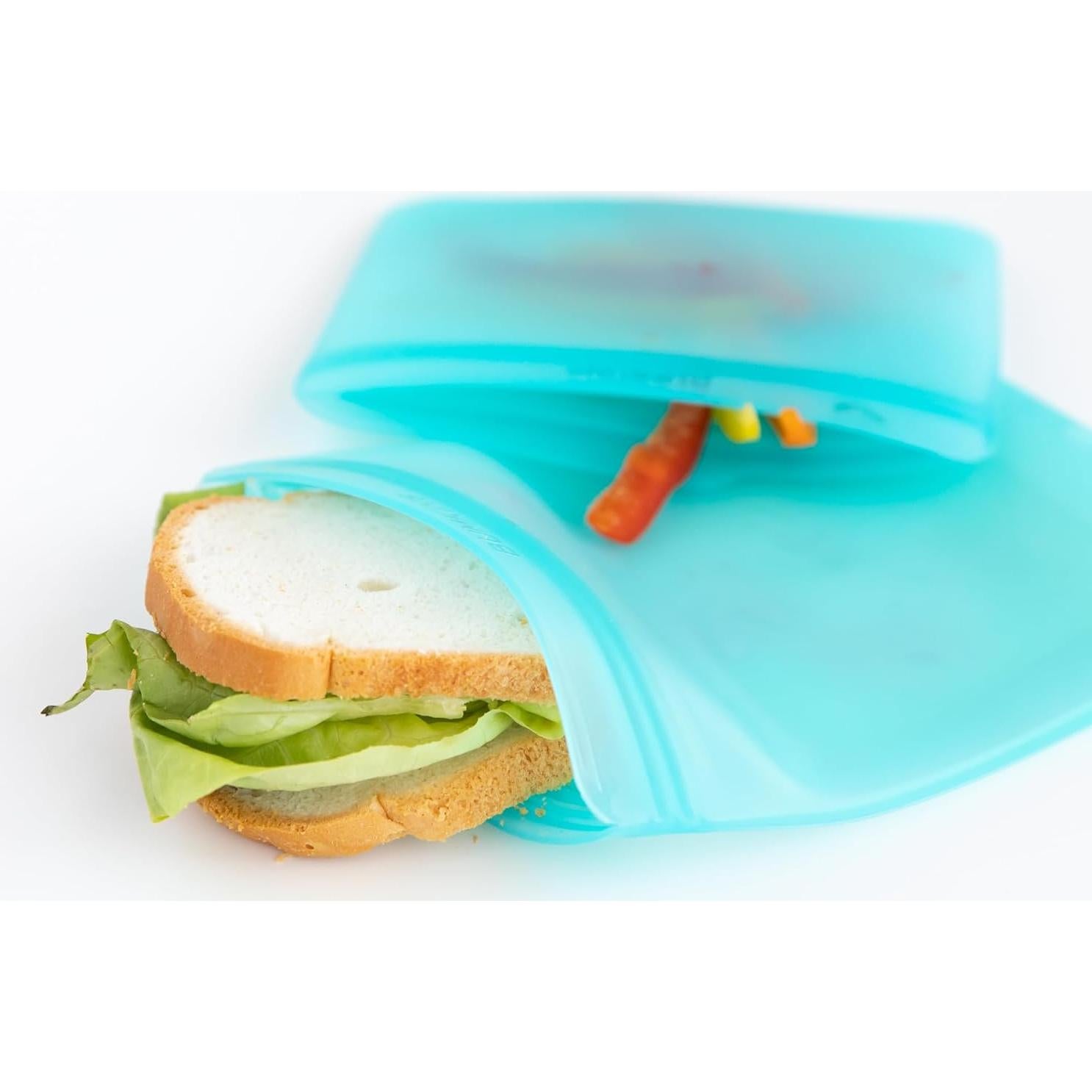 Bolsas de Silicona Reutilizables Bumkins para Snacks y Sándwiches - 2 Paquetes Rosa