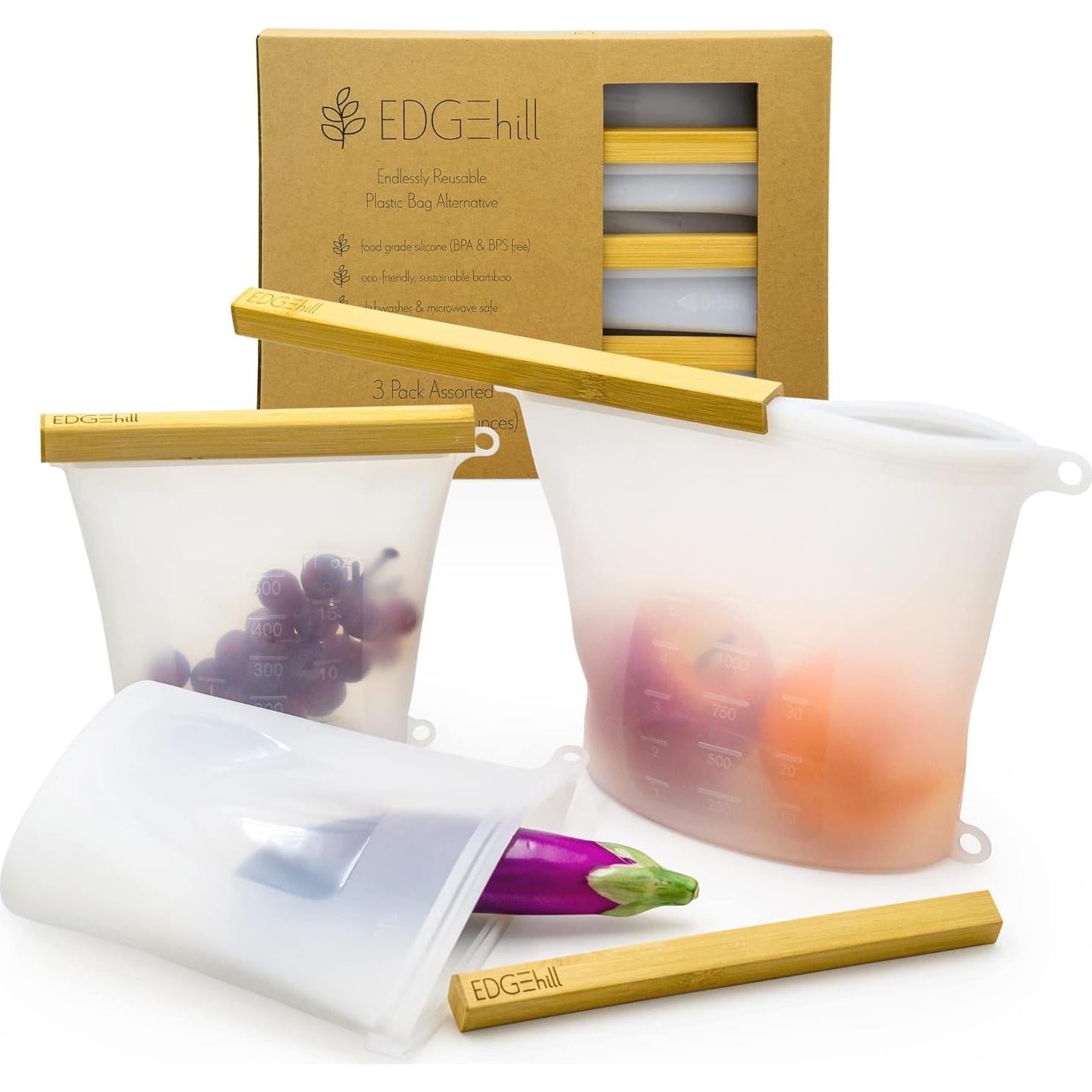 Bolsas de Almacenamiento Reutilizables Edgehill - 3 Tamaños