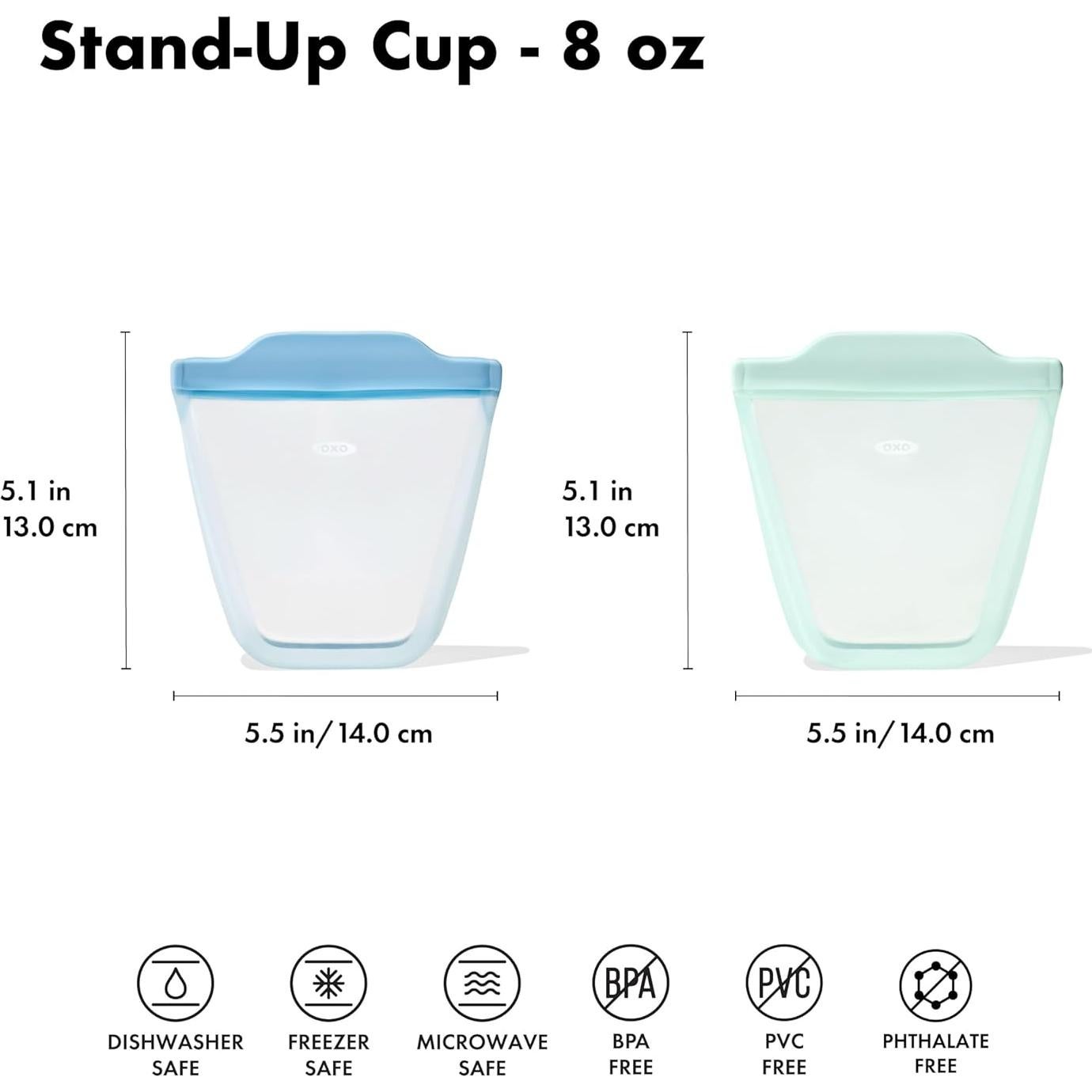 Conjunto de Tazas Reutilizables OXO Tot - 2 Piezas - Silicona