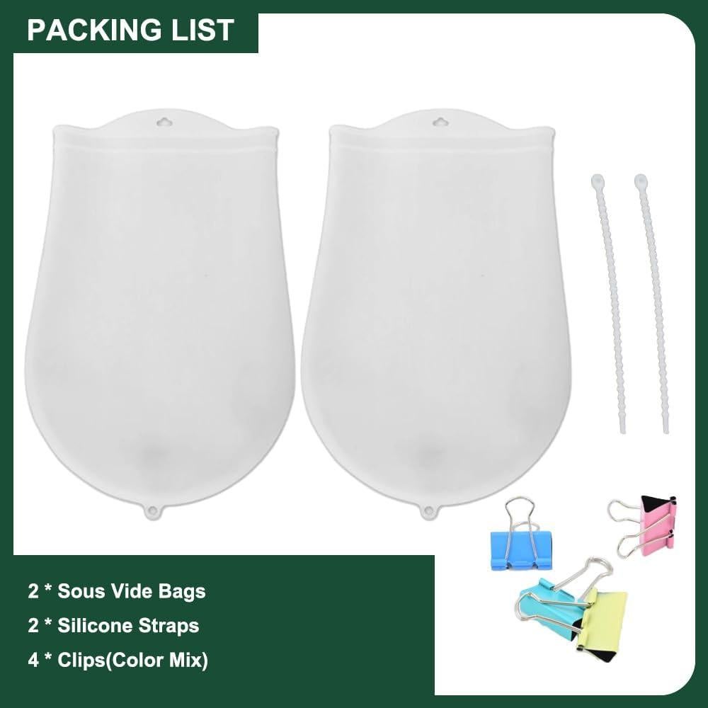 Bolsas Sous Vide Reutilizables BCDHAMATE Extra Grande 4 Clips