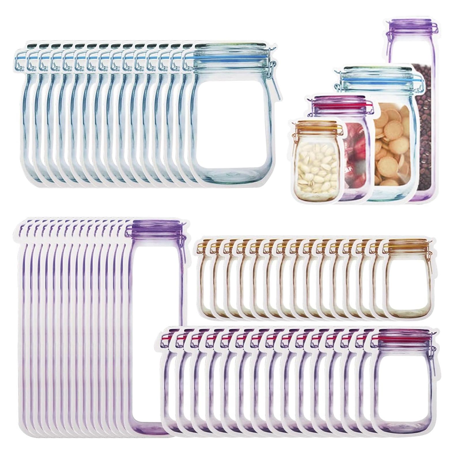 Bolsas Ziplock Reutilizables Enkrio 60 Pcs para Alimentos