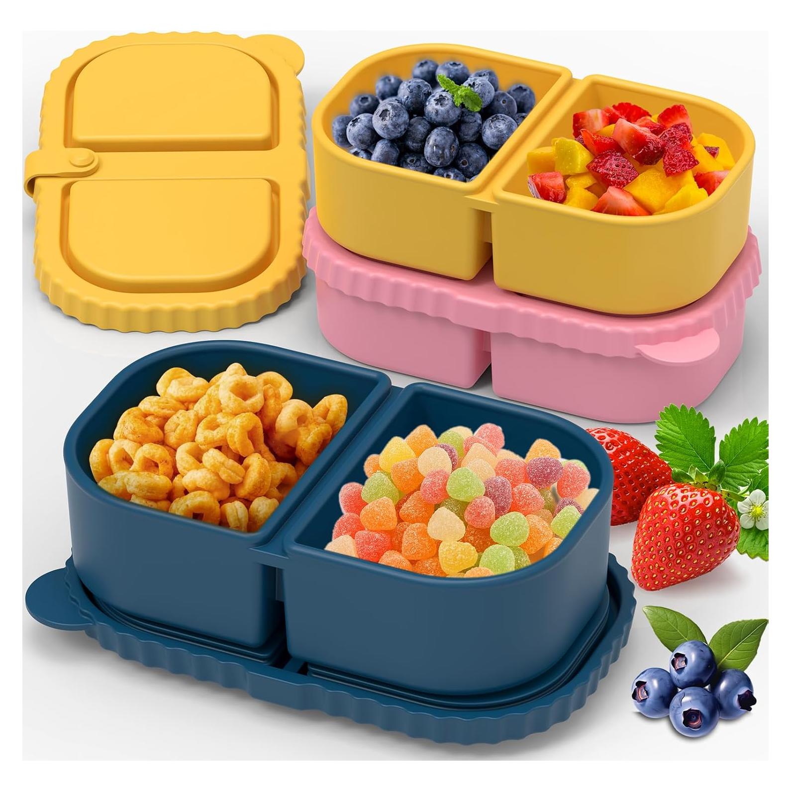 Paquete de 3 Contenedores de Silicona ICEROYCE 8oz 2 Compartimentos