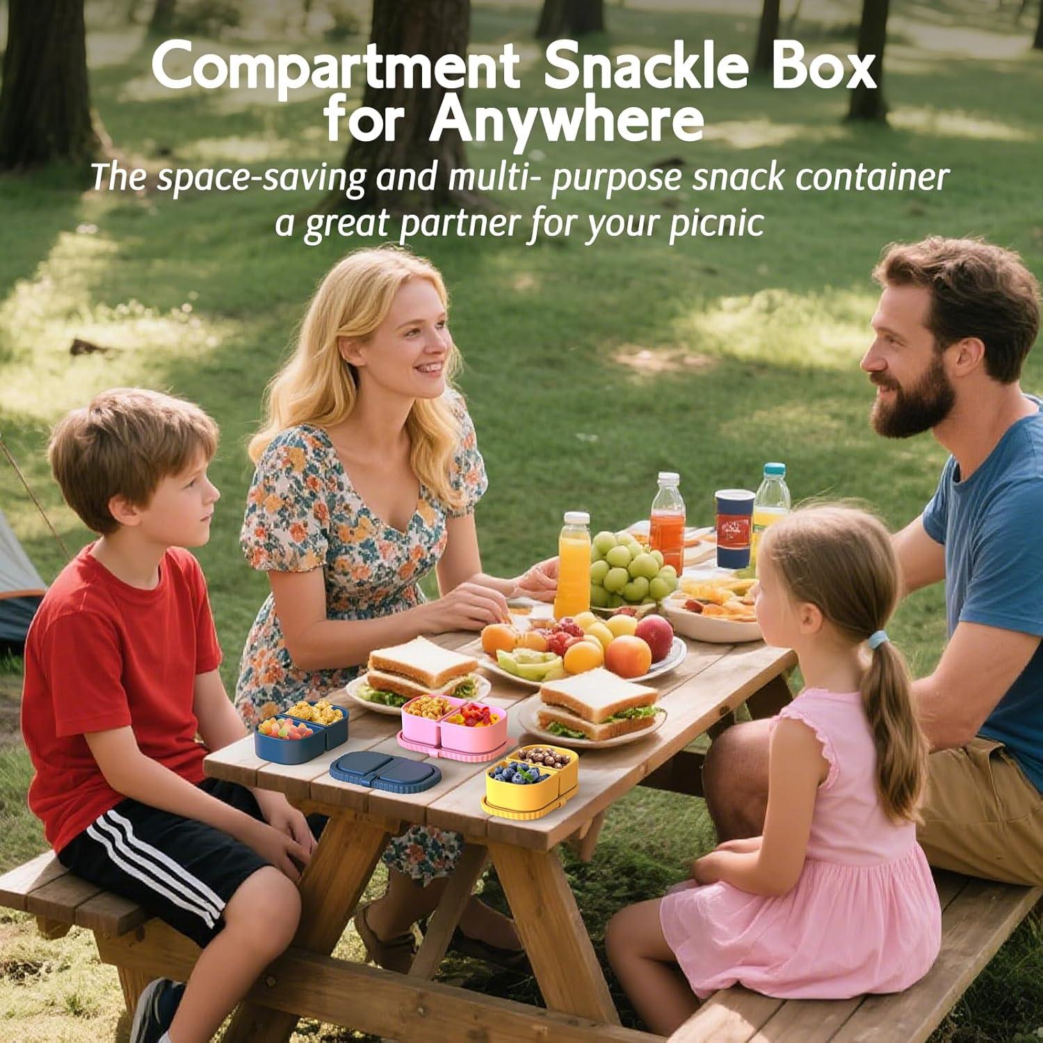 Paquete de 3 Contenedores de Silicona ICEROYCE 8oz 2 Compartimentos