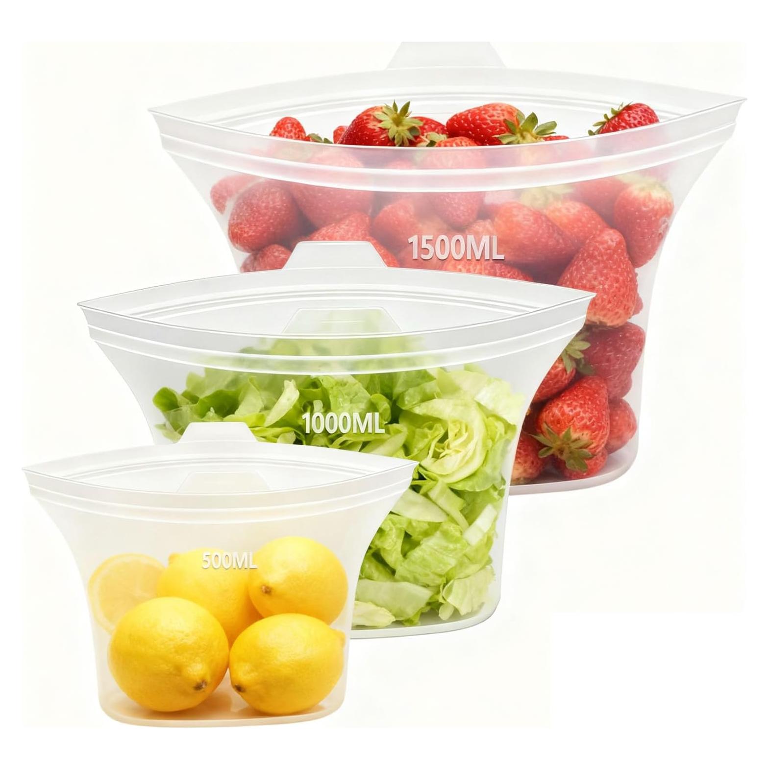 Bolsas de Almacenamiento de Silicona JUEJUEZI - 3 Tamaños