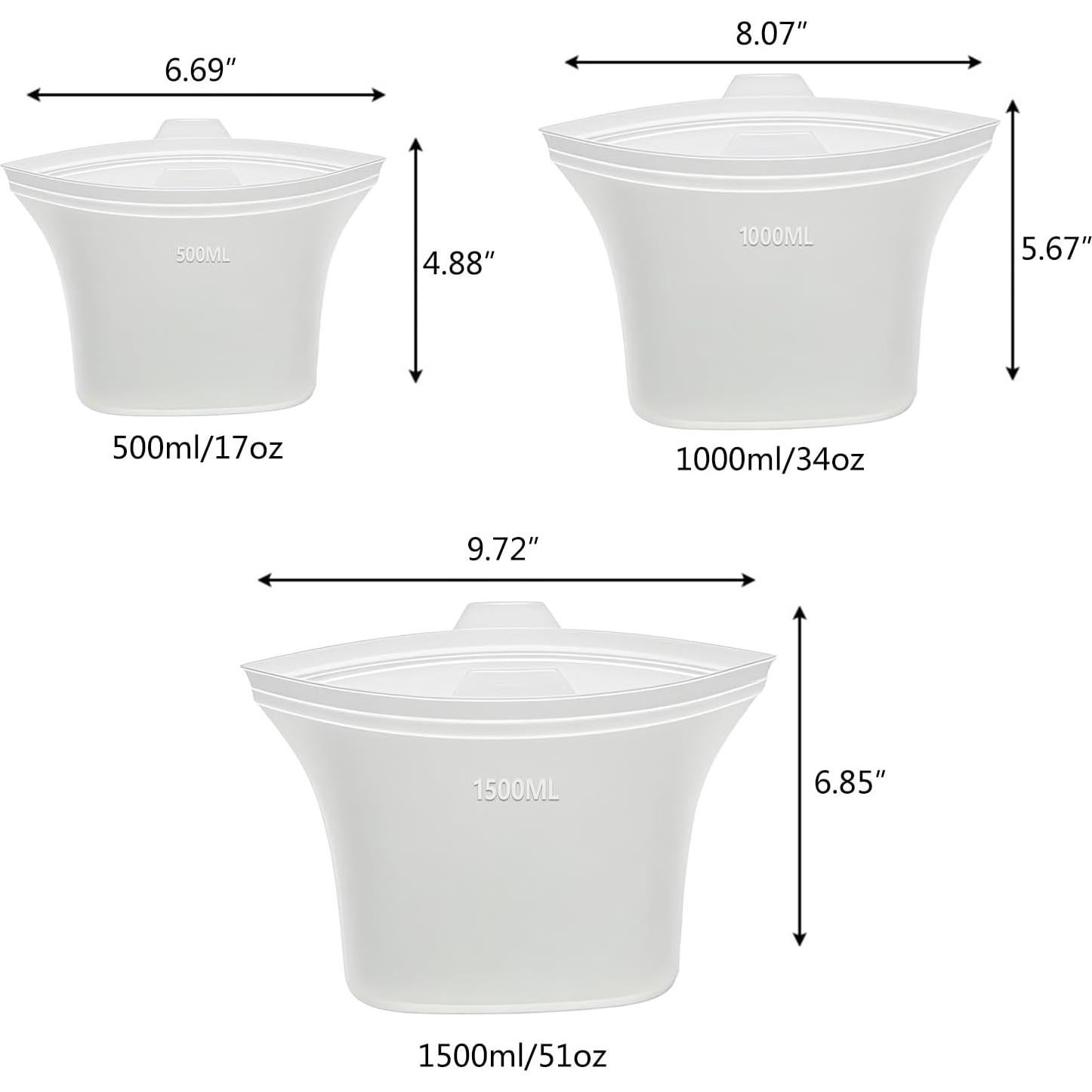Bolsas de Almacenamiento de Silicona JUEJUEZI - 3 Tamaños