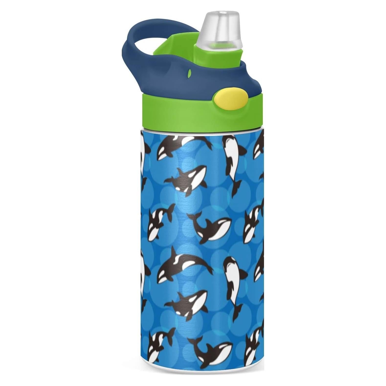 Botella de Agua Aislada ALAZA Orca Asesina 350ml con Pajilla