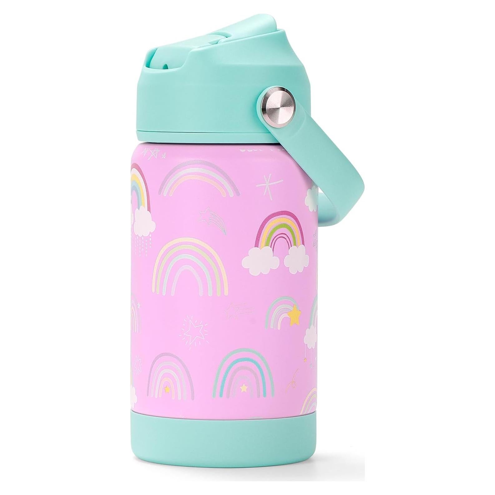 Botella de Agua Aislada Choco Mocha 12Oz (360ml) Niños Rosa Verde