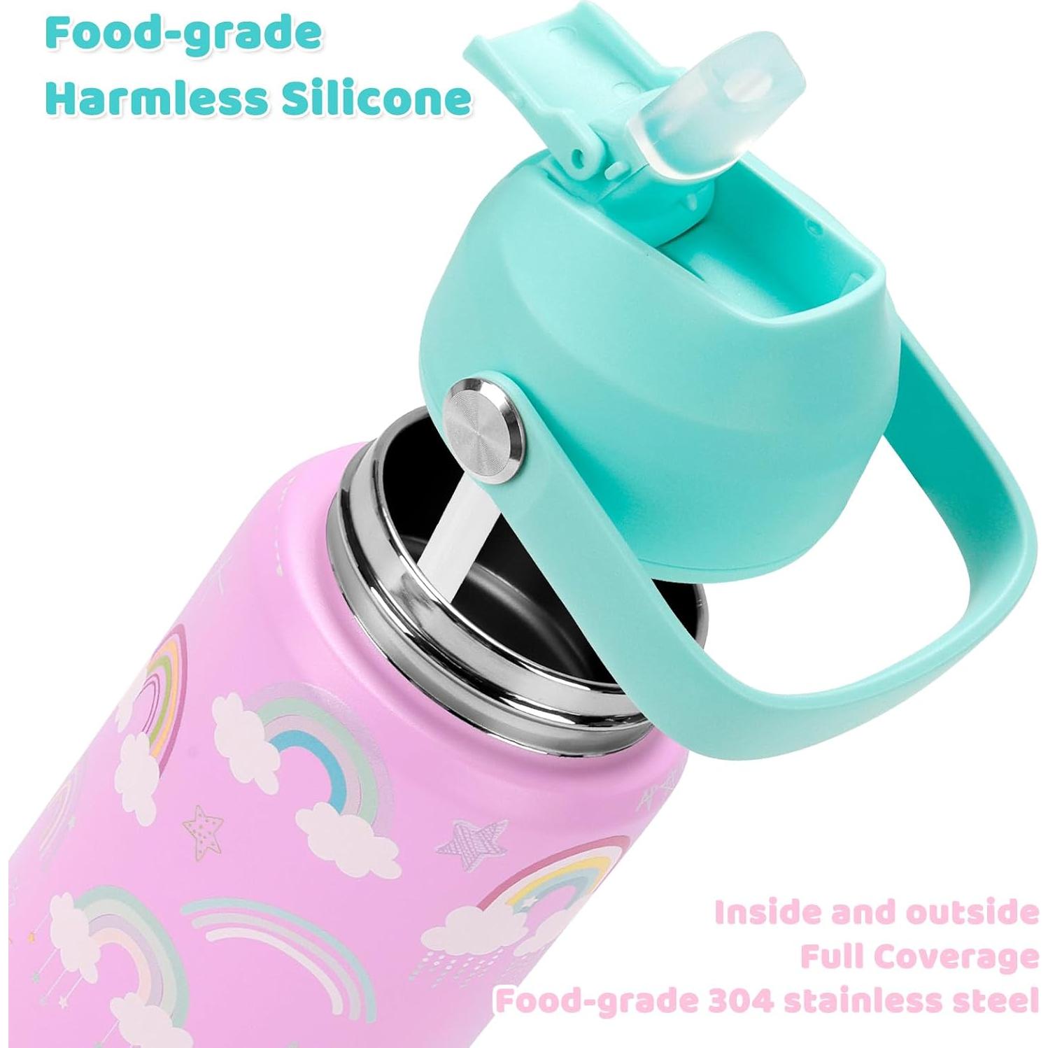 Botella de Agua Aislada Choco Mocha 12Oz (360ml) Niños Rosa Verde