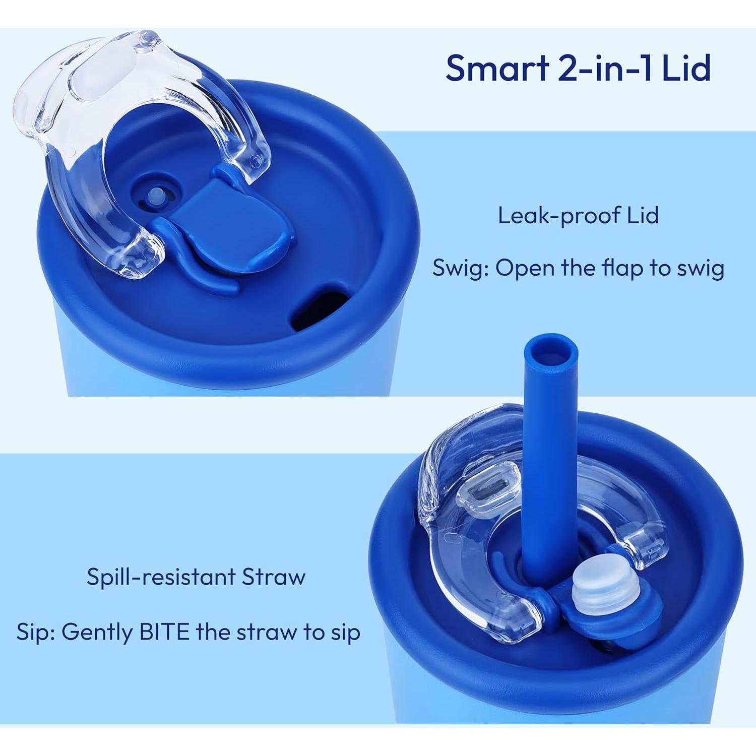 Taza de Agua Aislada LINVIA 25 oz Rosa Pastel con Popote