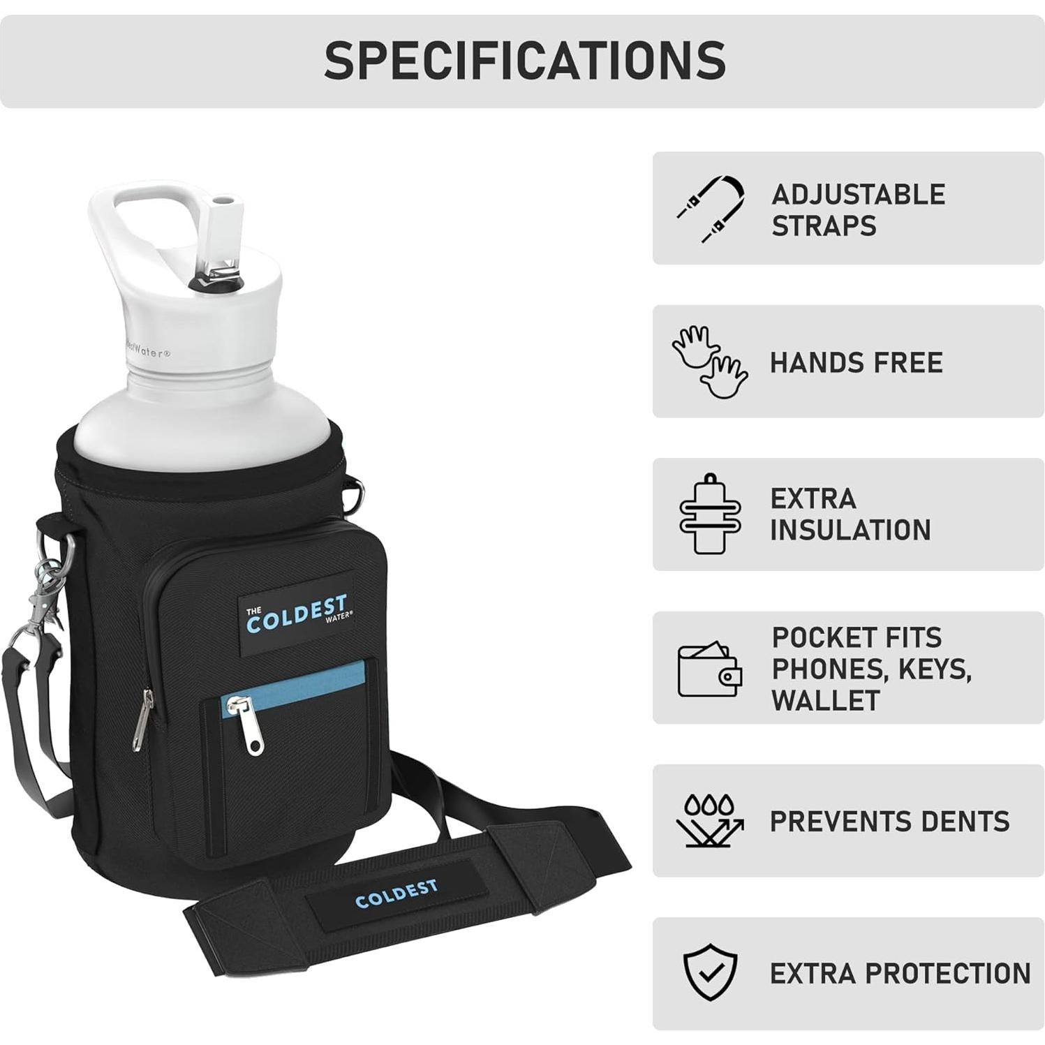 Bolsa Portabotellas The Coldest Water - Aislada 946 ml Negra