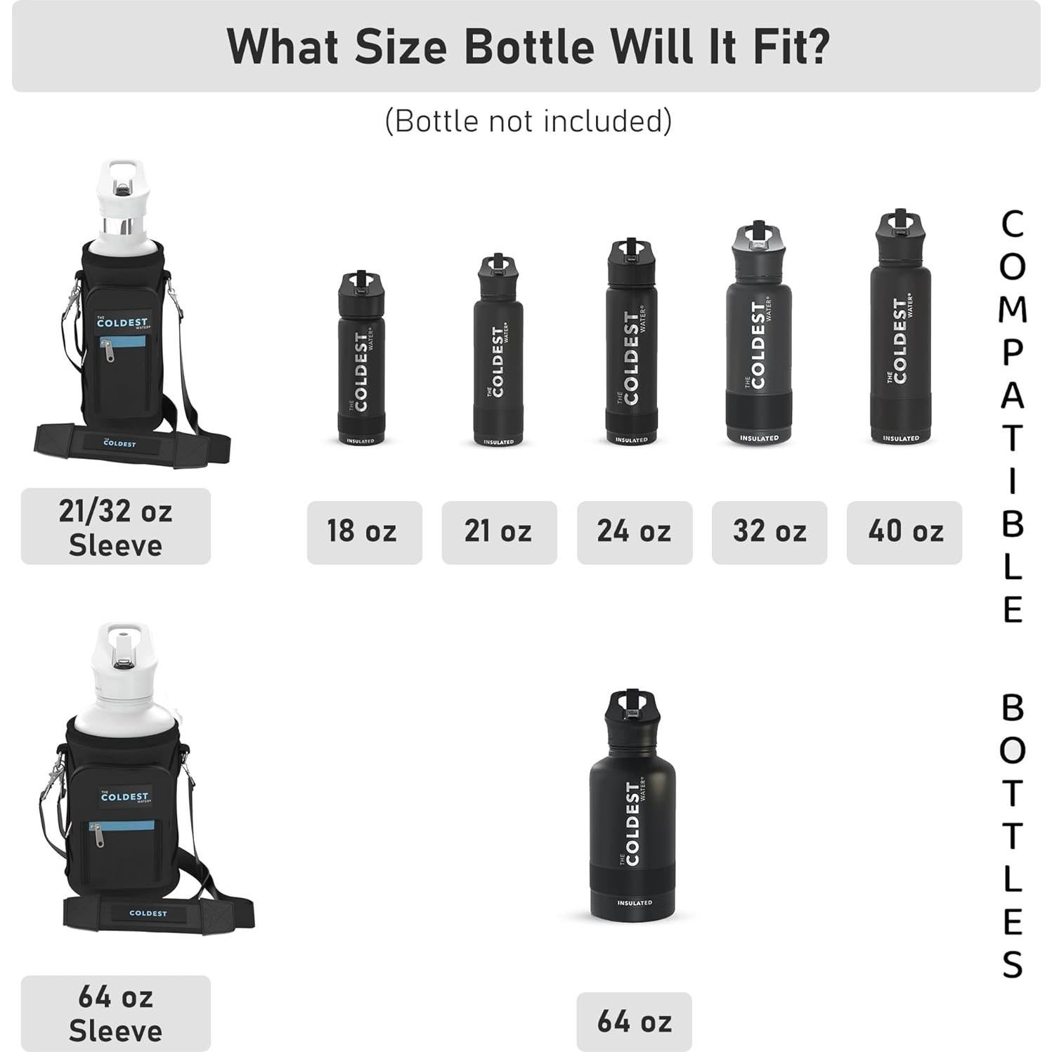 Bolsa Portabotellas The Coldest Water - Aislada 946 ml Negra