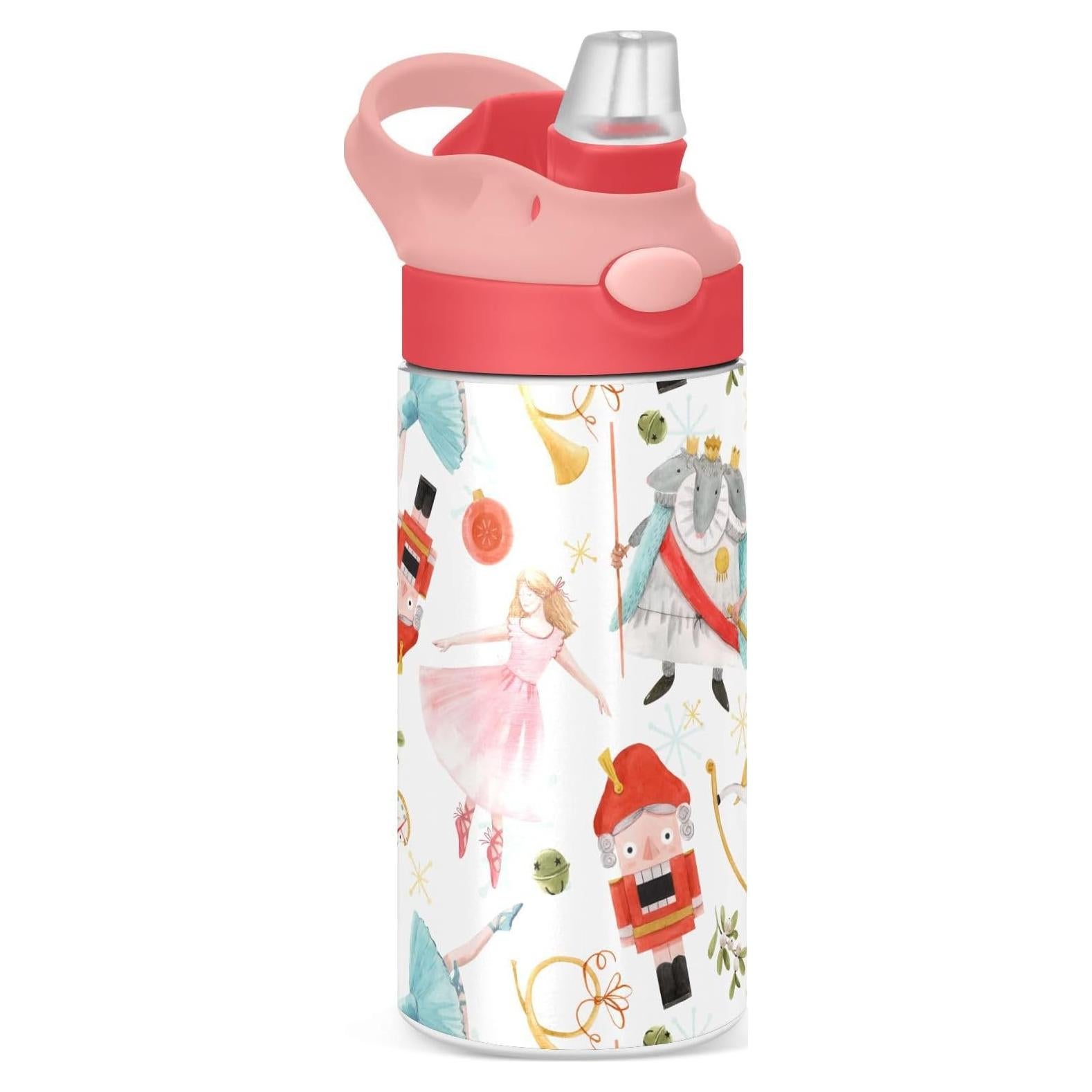 Botella de Agua Aislada Alaza 12 oz Muñeco de Nieve Rosa